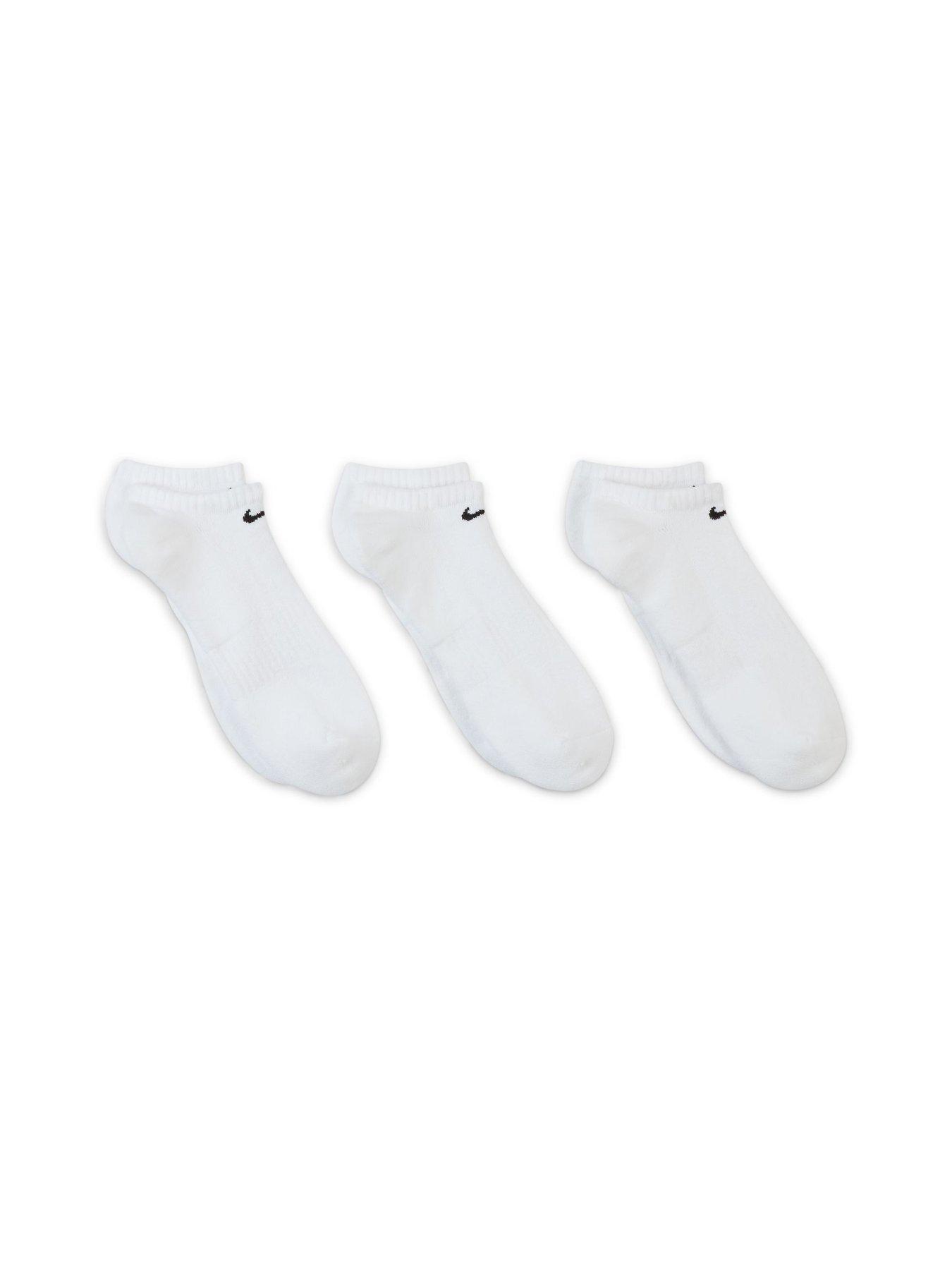 Image 3 of 5 of Nike Mens Training Everyday Cushioned No Show Socks (3 Pack) - White/Black
