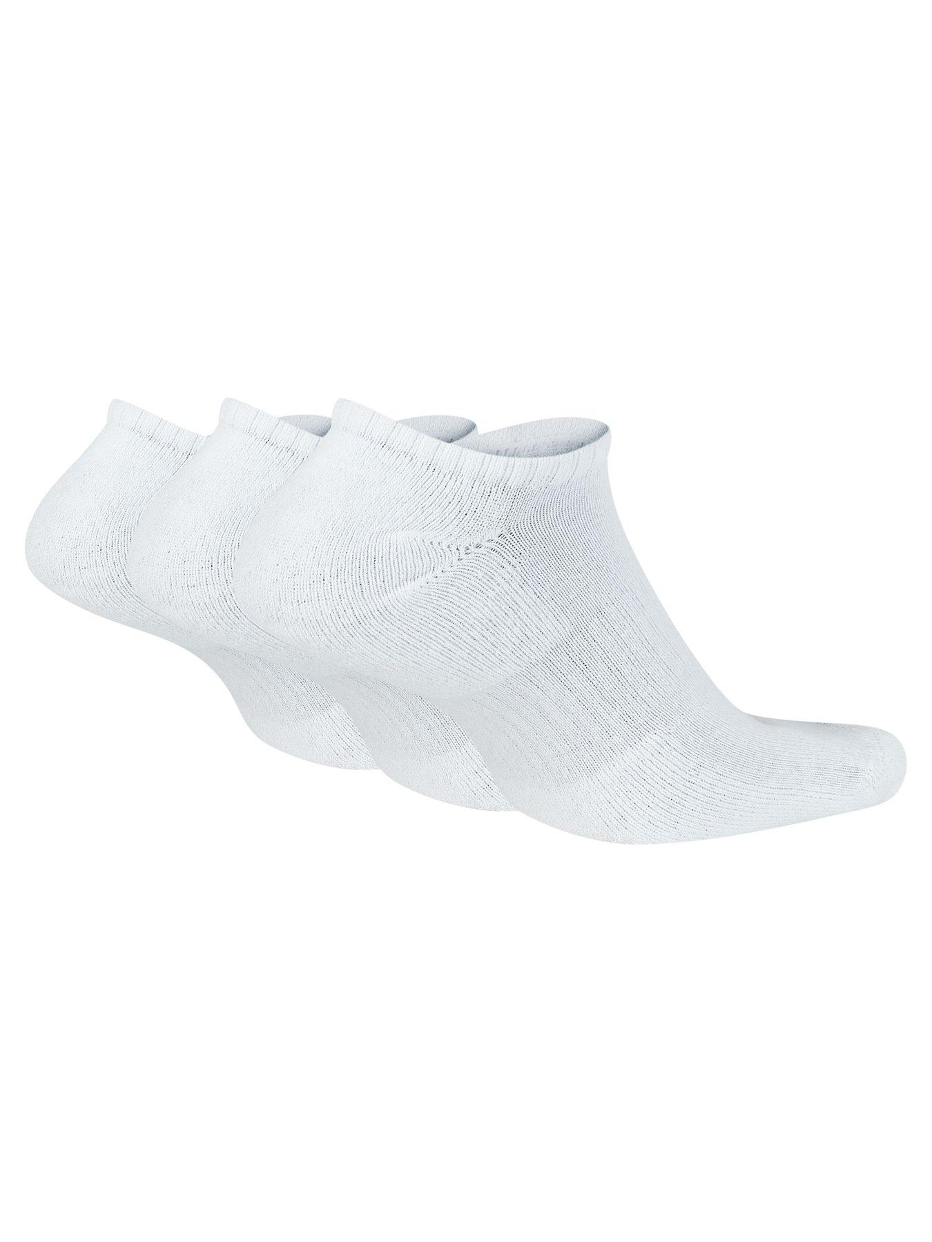 Image 4 of 5 of Nike Mens Training Everyday Cushioned No Show Socks (3 Pack) - White/Black