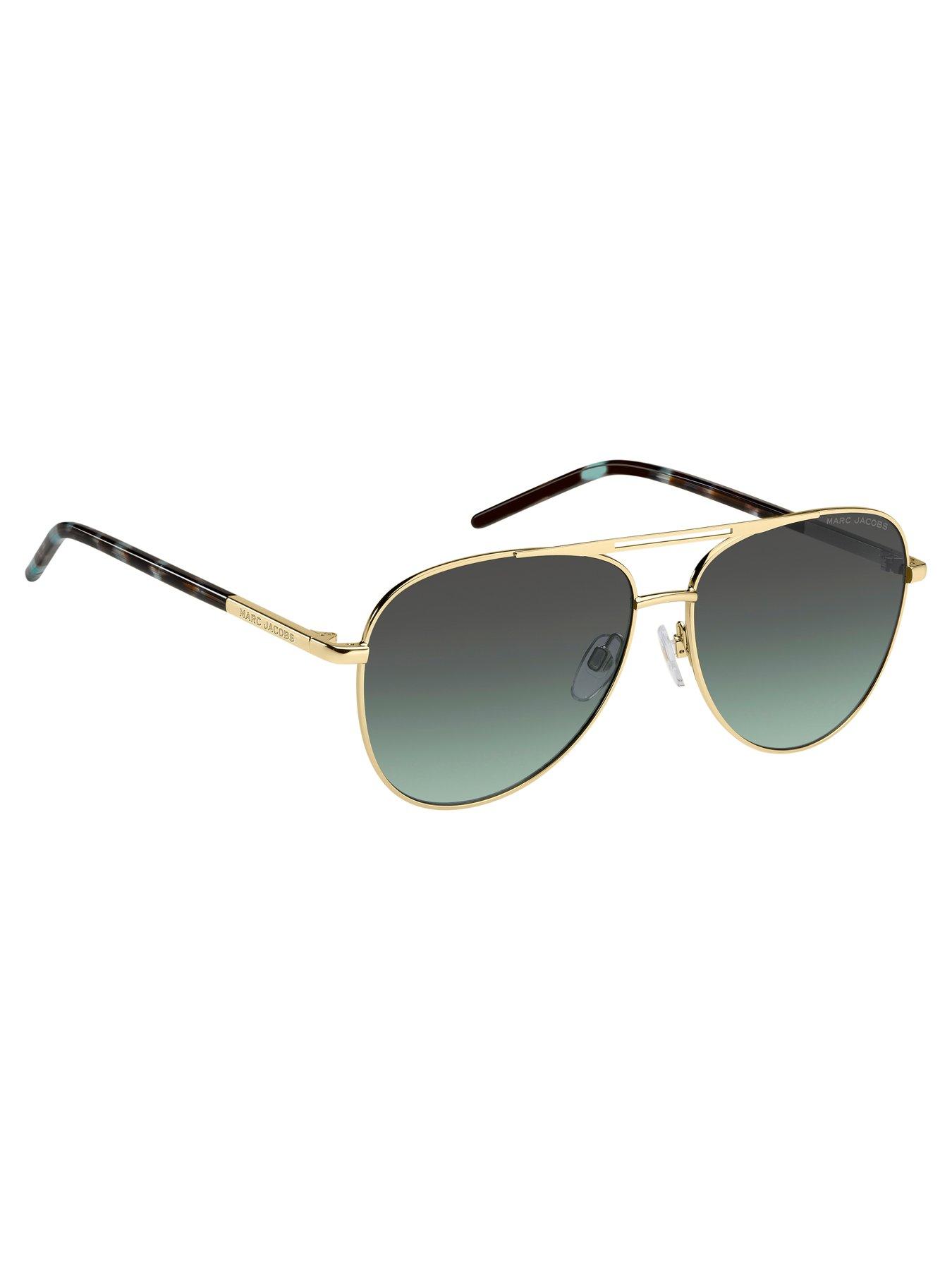 Image 2 of 4 of MARC JACOBS Aviator Sunglasses- Gold Metal Frame