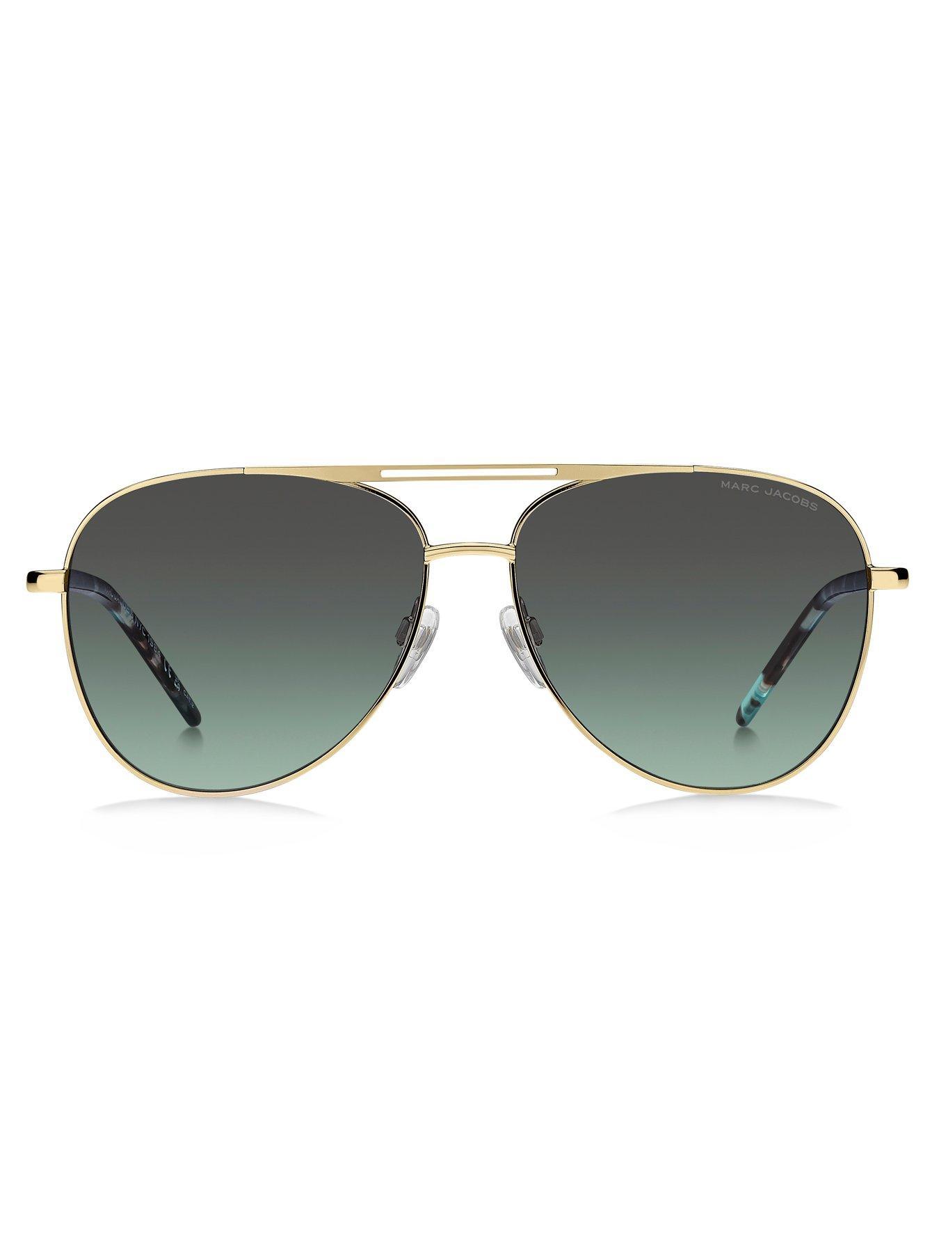 Image 3 of 4 of MARC JACOBS Aviator Sunglasses- Gold Metal Frame