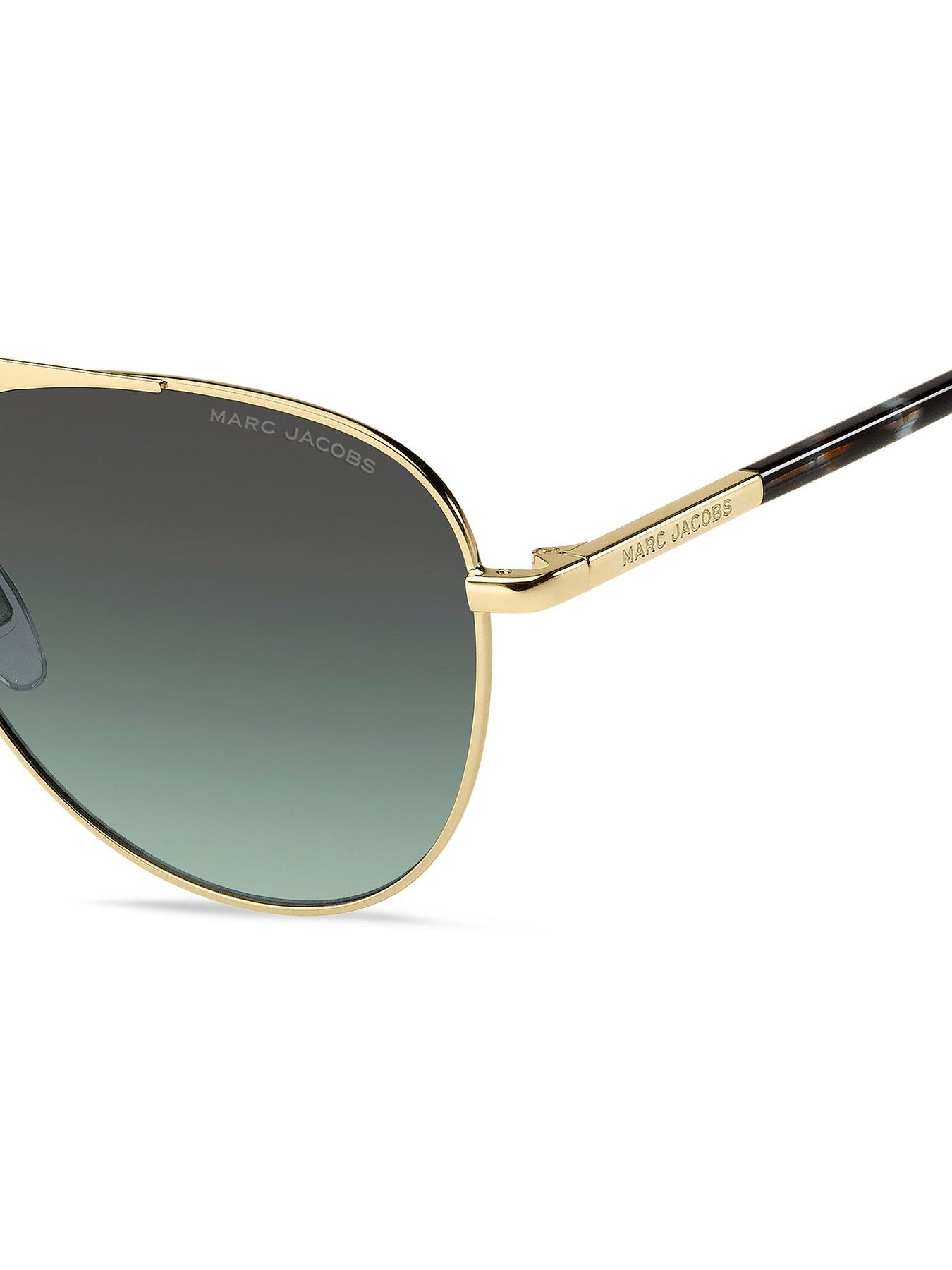Image 4 of 4 of MARC JACOBS Aviator Sunglasses- Gold Metal Frame