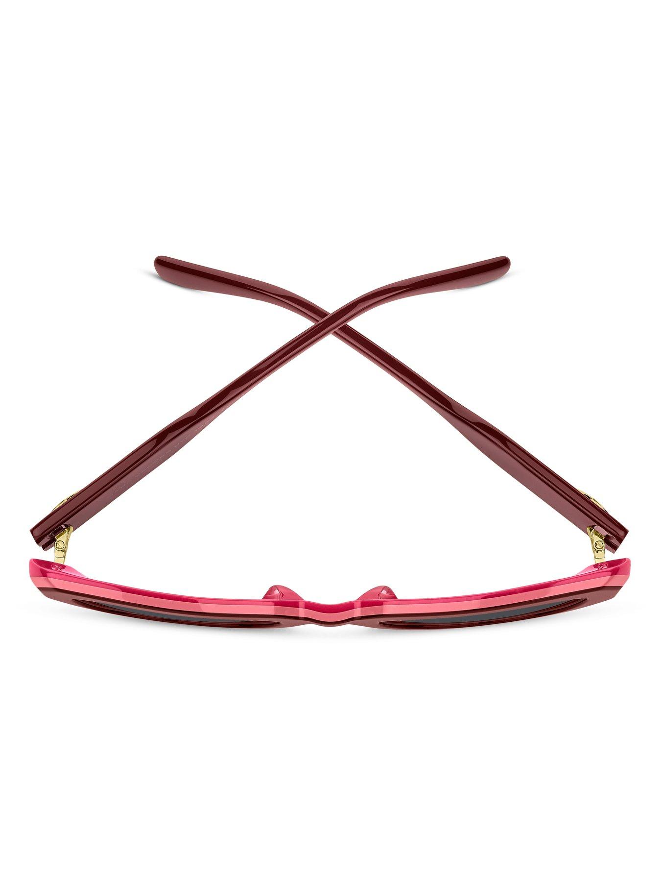  image of marc-jacobs-rectangular-sunglasses-with-geometric-edge--dark-red