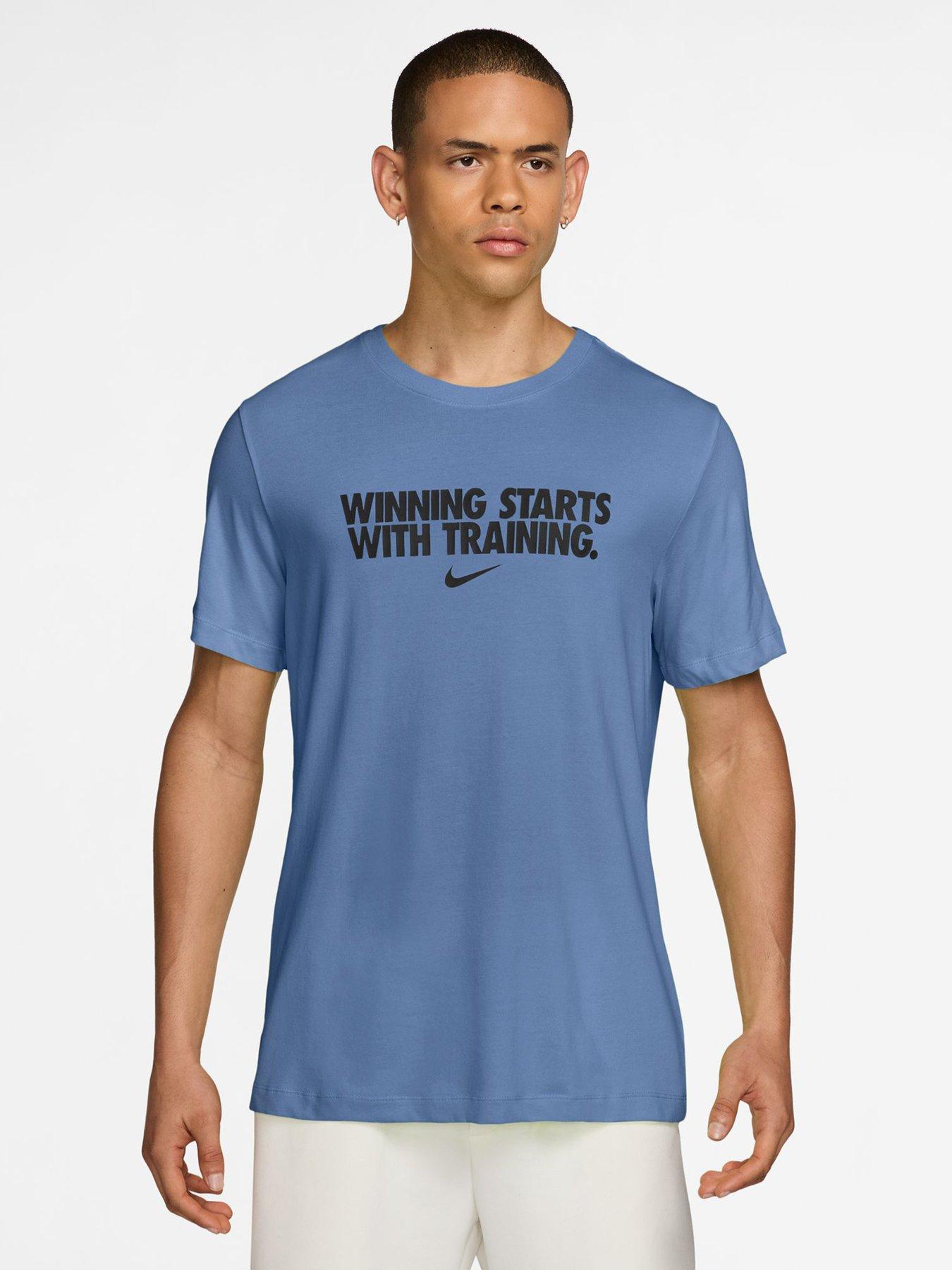 Nike Mens Training Dri-Fit Poly T-Shirt - Blue