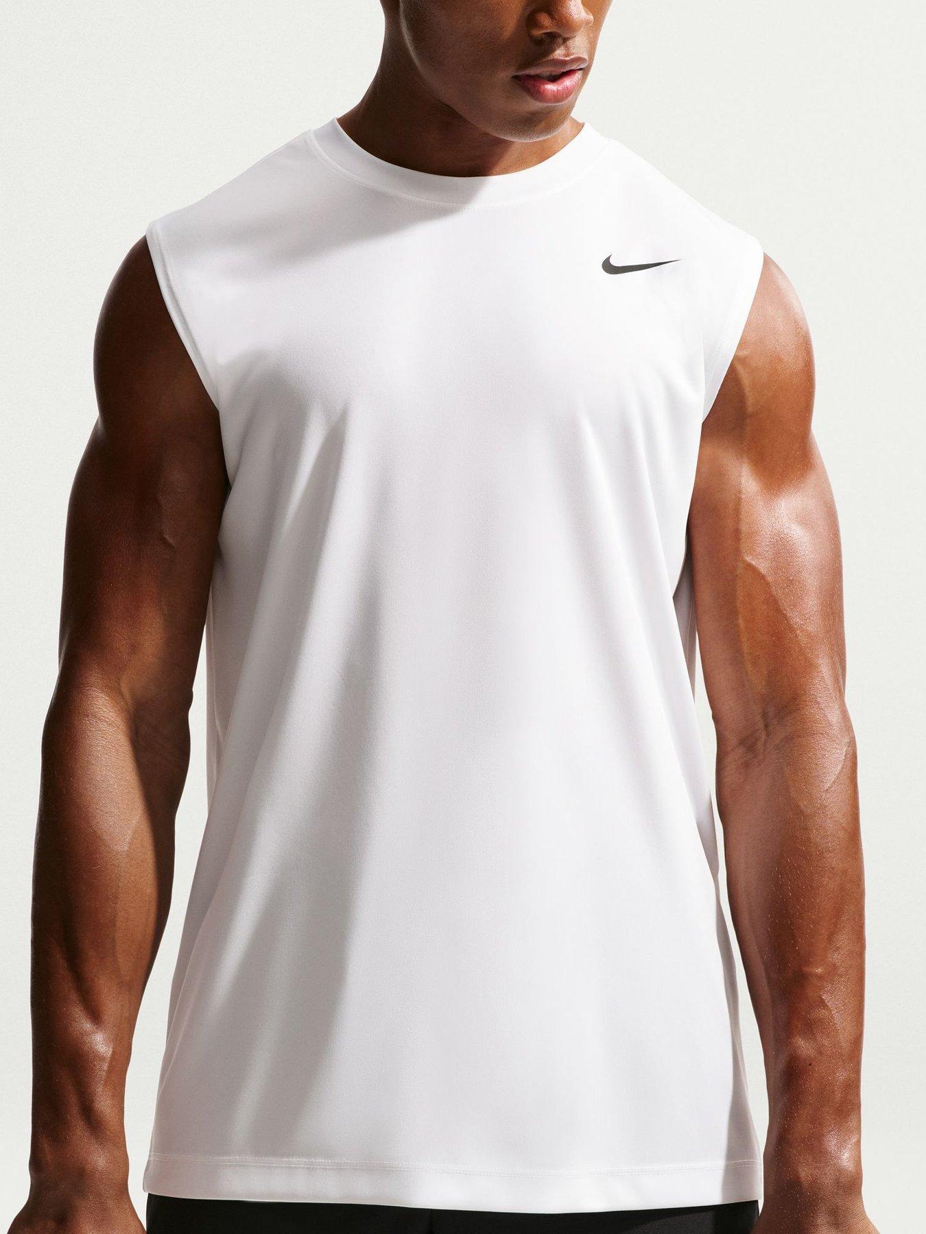 Image 5 of 5 of Nike Mens Training Dri-Fit Poly Vest - White