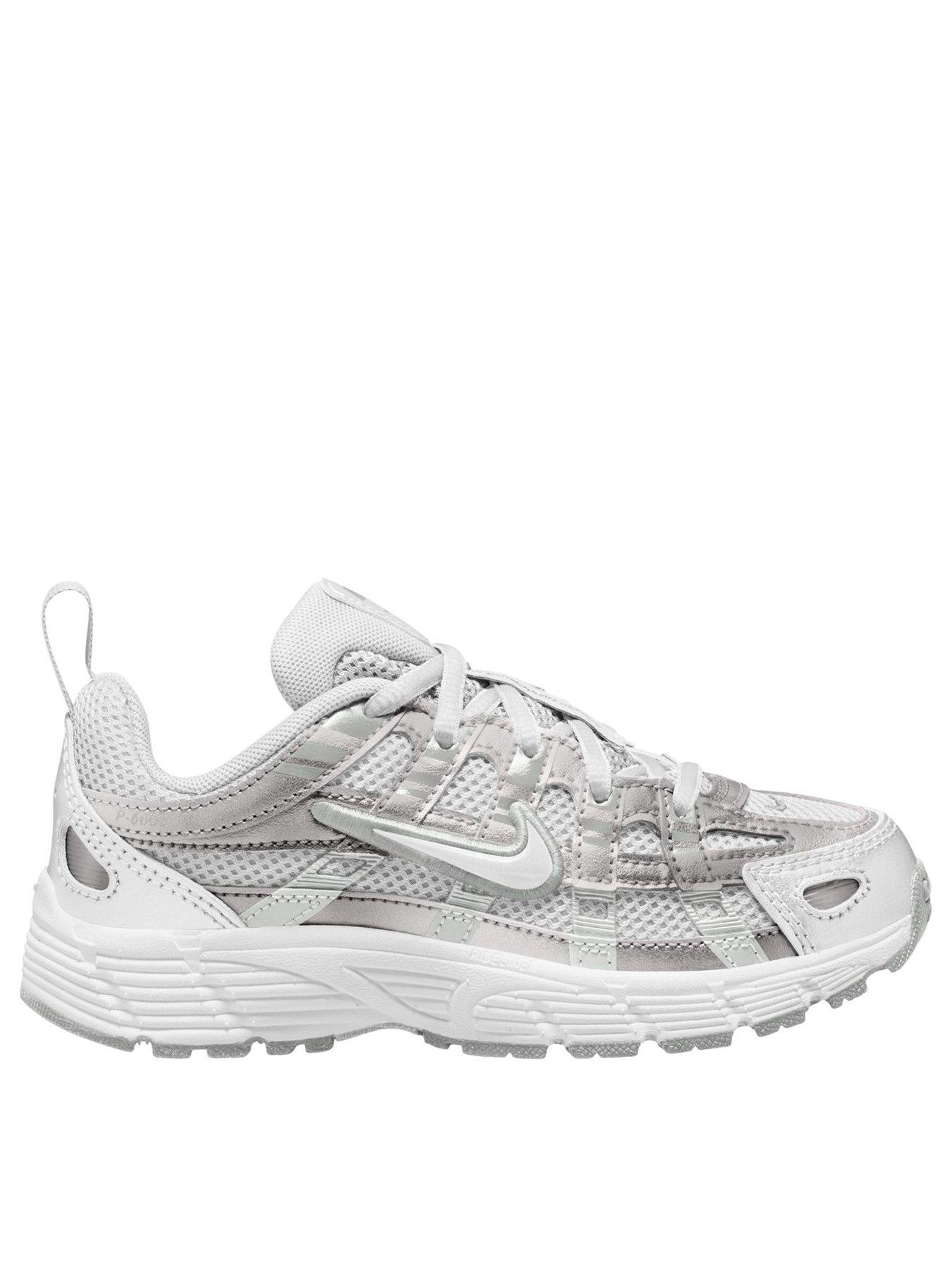 Nike Little Kids Shoes P-6000 Trainers - Grey/White