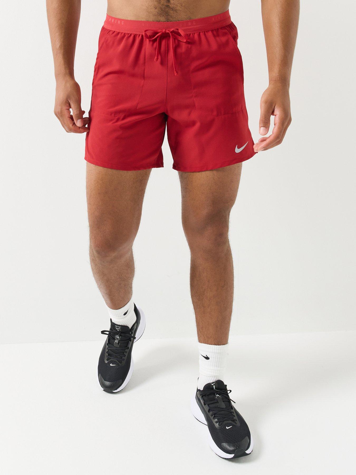 Nike Mens Running Stride Dri-Fit 7 Inch Brief-Lined Shorts - Red