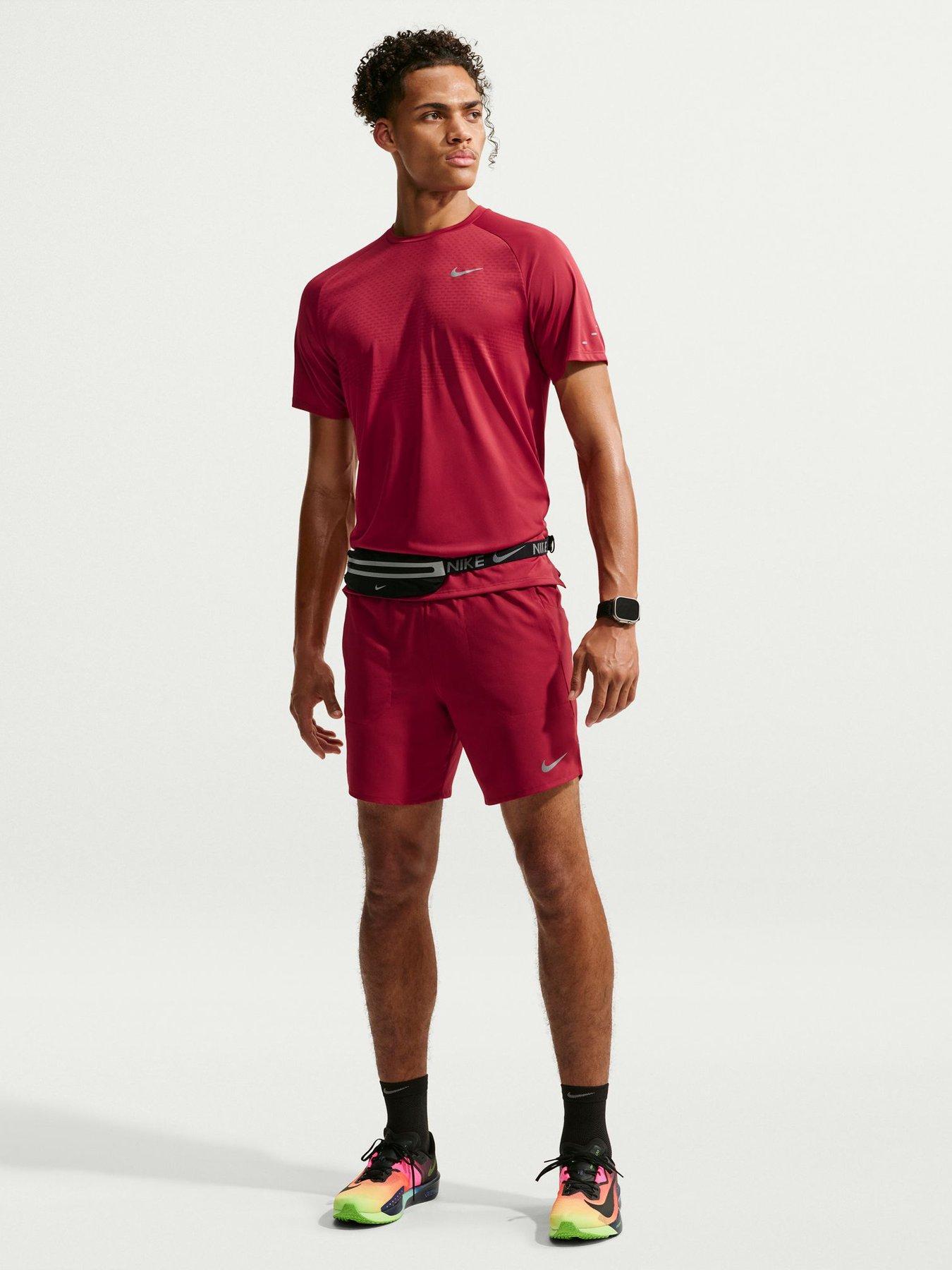 Image 3 of 5 of Nike Mens Running Stride Dri-fit 7 Inch Brief-lined Shorts - Red