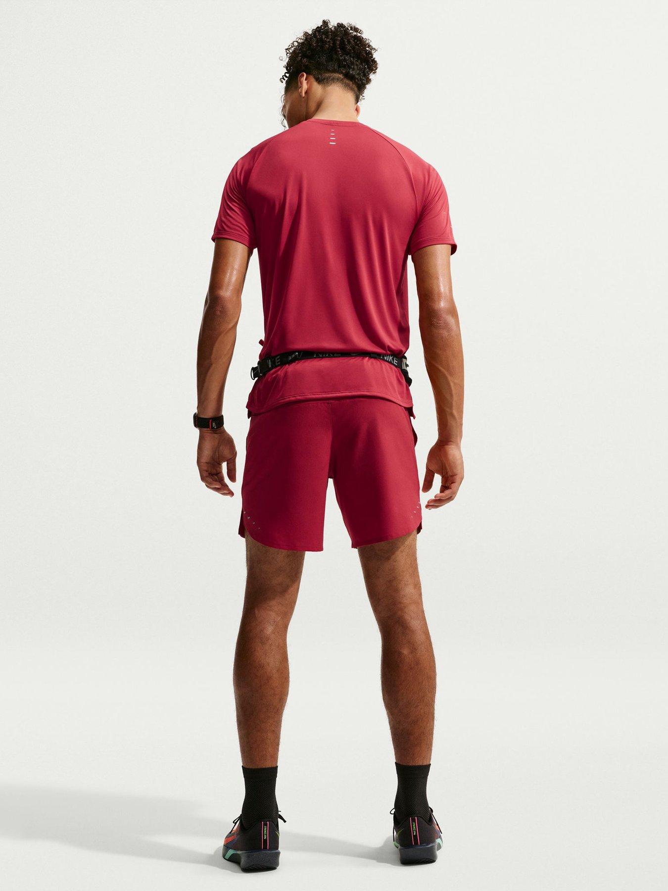 Image 4 of 5 of Nike Mens Running Stride Dri-fit 7 Inch Brief-lined Shorts - Red