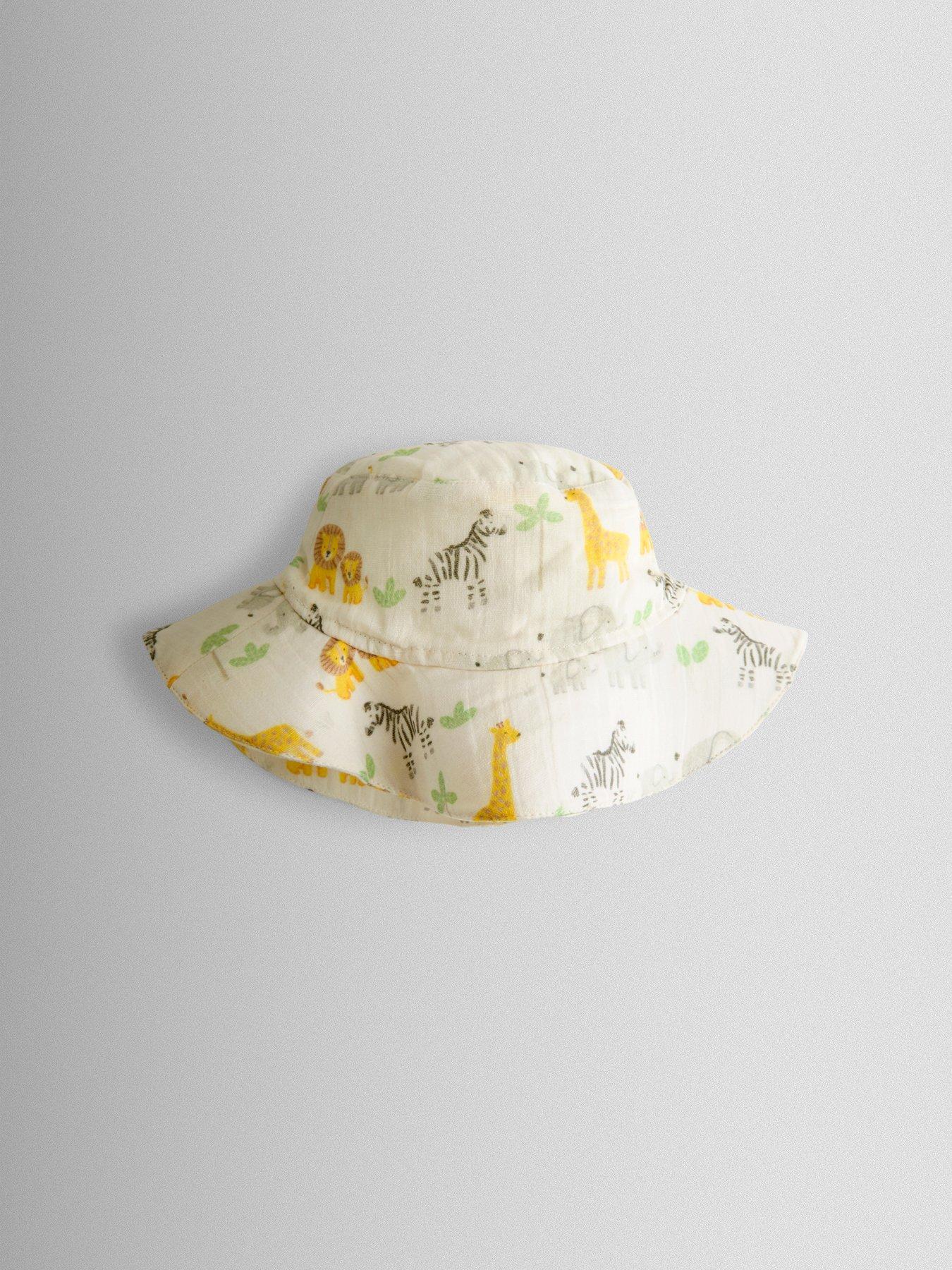 Image 5 of 7 of JoJo Maman Bebe Baby Boys Safari Romper &amp; Hat Set - Cream