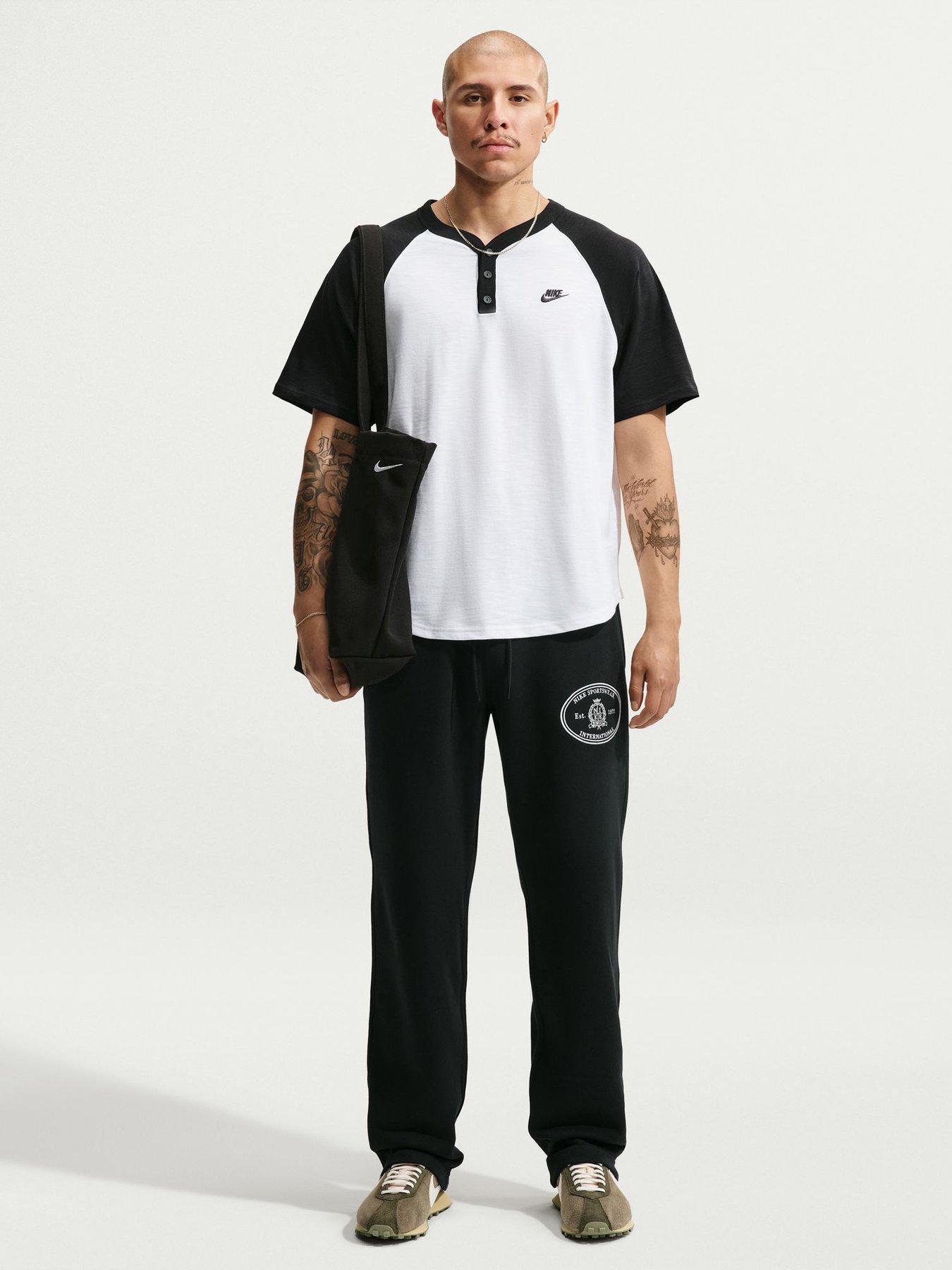 Nike Mens Sportswear Club Open Hem Joggers - Black