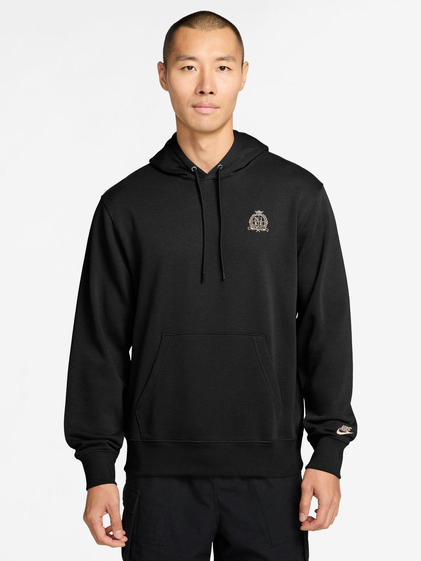 Nike Mens Sportswear Club Crest Logo Overhead Hoodie - Black