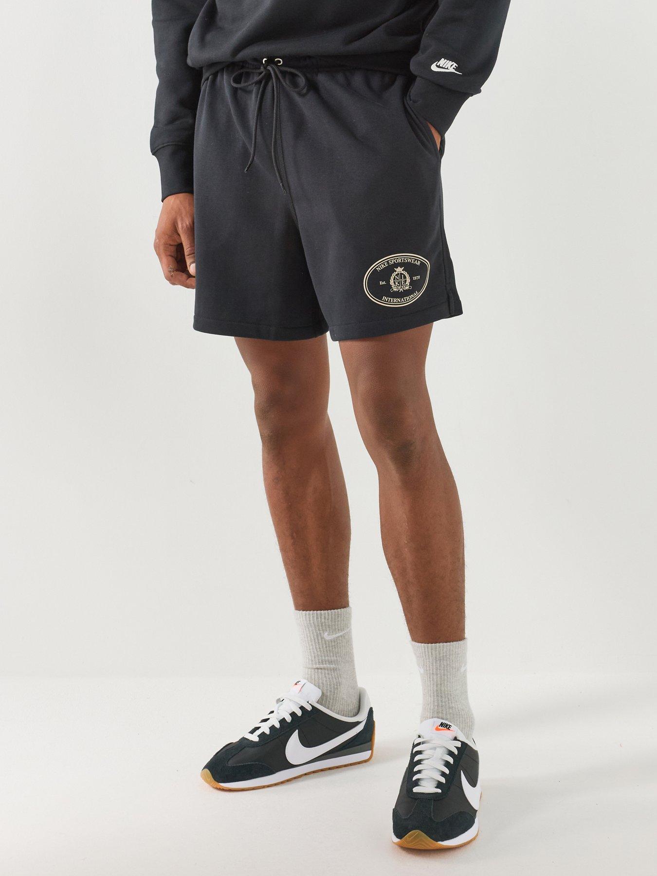 Nike Mens Sportswear Club Crest Logo Sweat Shorts - Black