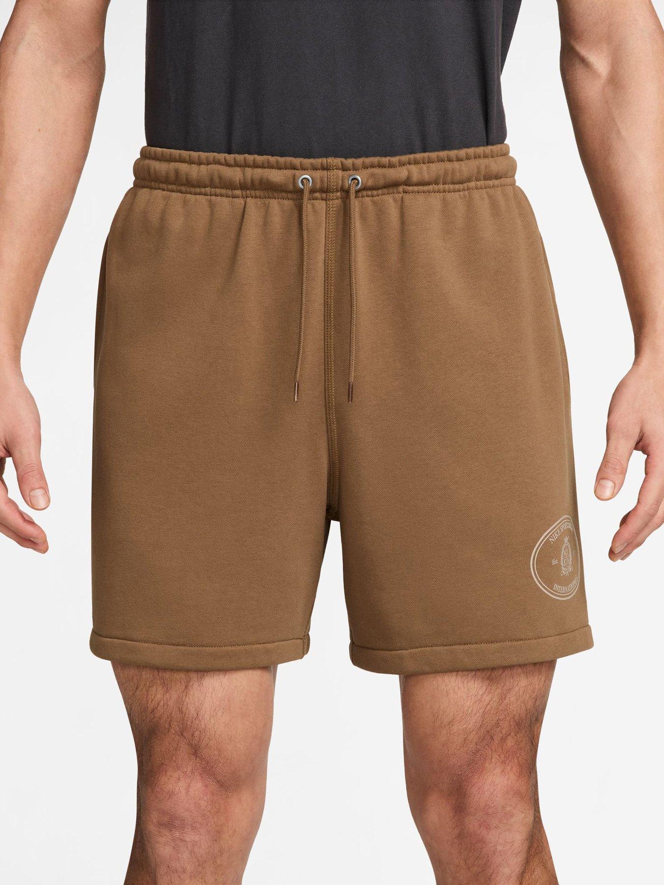 Nike Mens Sportswear Club Crest Logo Sweat Shorts - Brown
