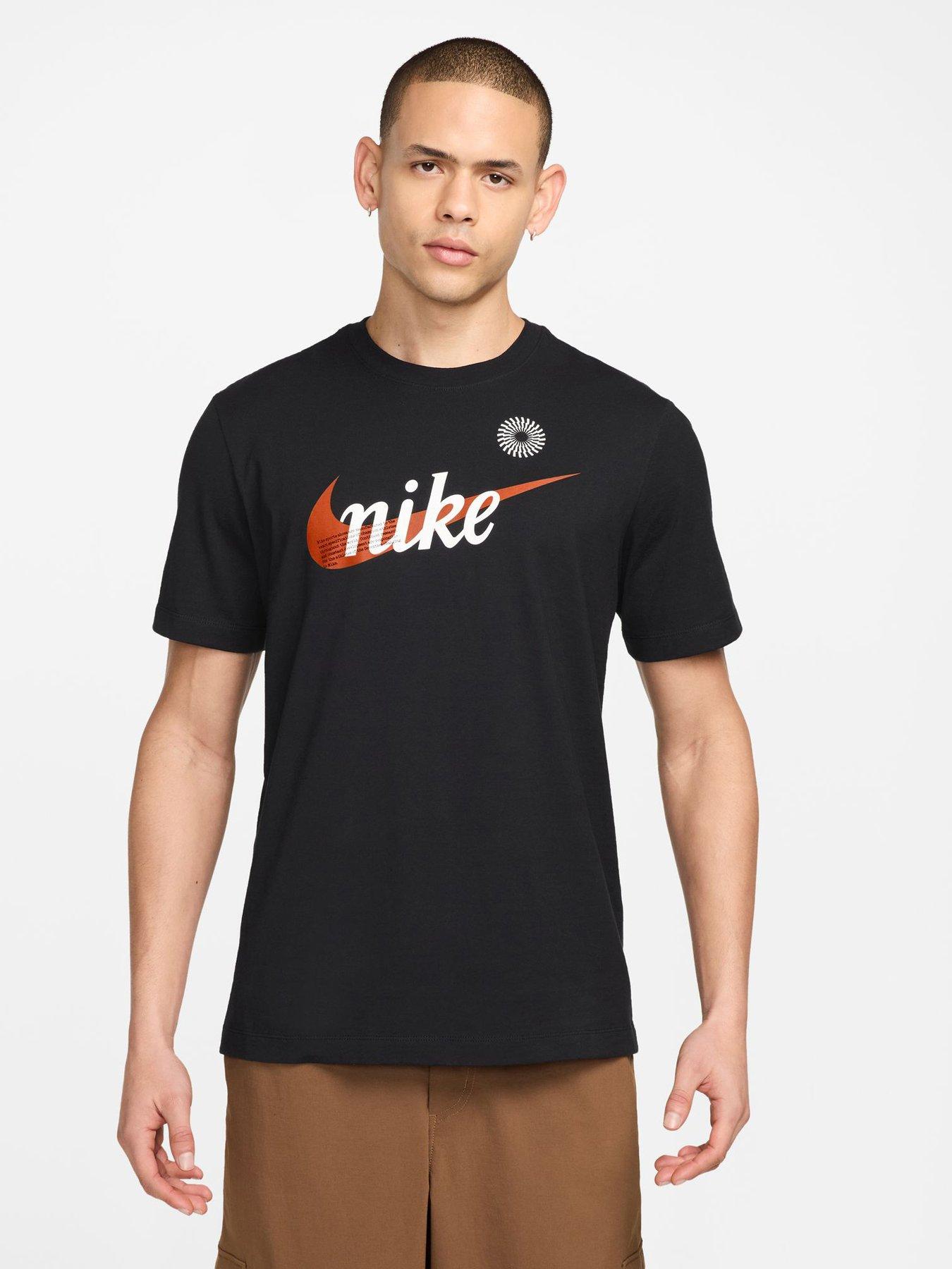 Nike Mens Sportswear Seasonal Swoosh Logo T-Shirt - Black