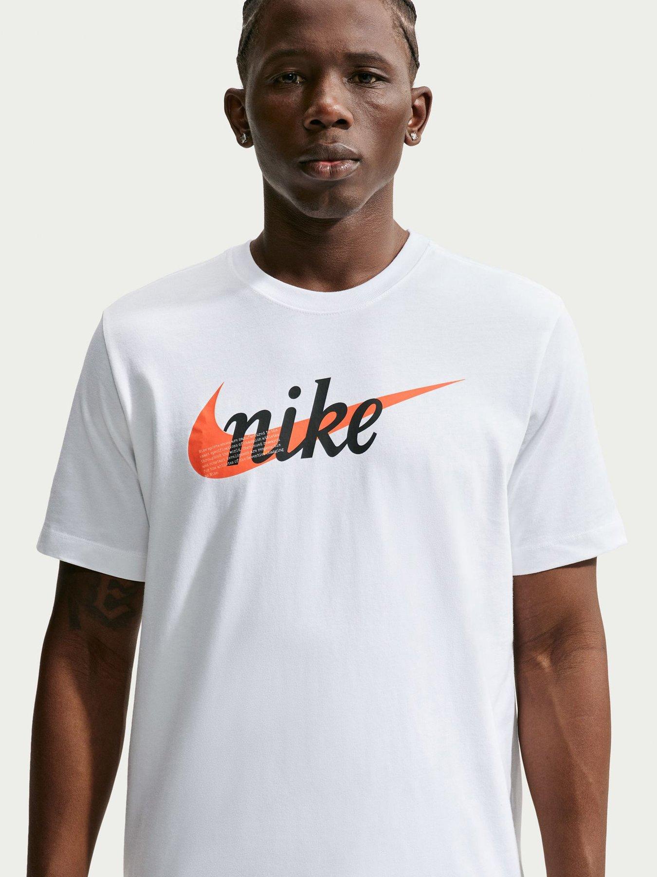 Nike Mens Sportswear Seasonal Swoosh Logo T-Shirt - White