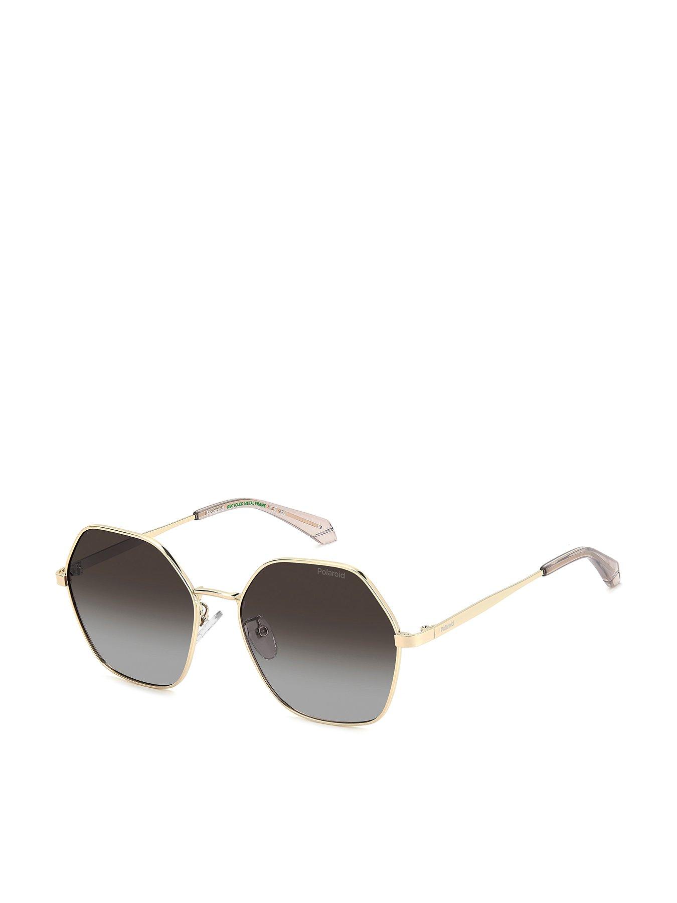 Polaroid Geometric Lightweight Sunglasses- Gold Frame