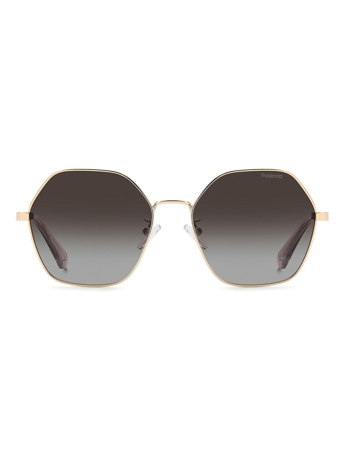  image of polaroid-geometric-lightweight-sunglasses--gold-frame