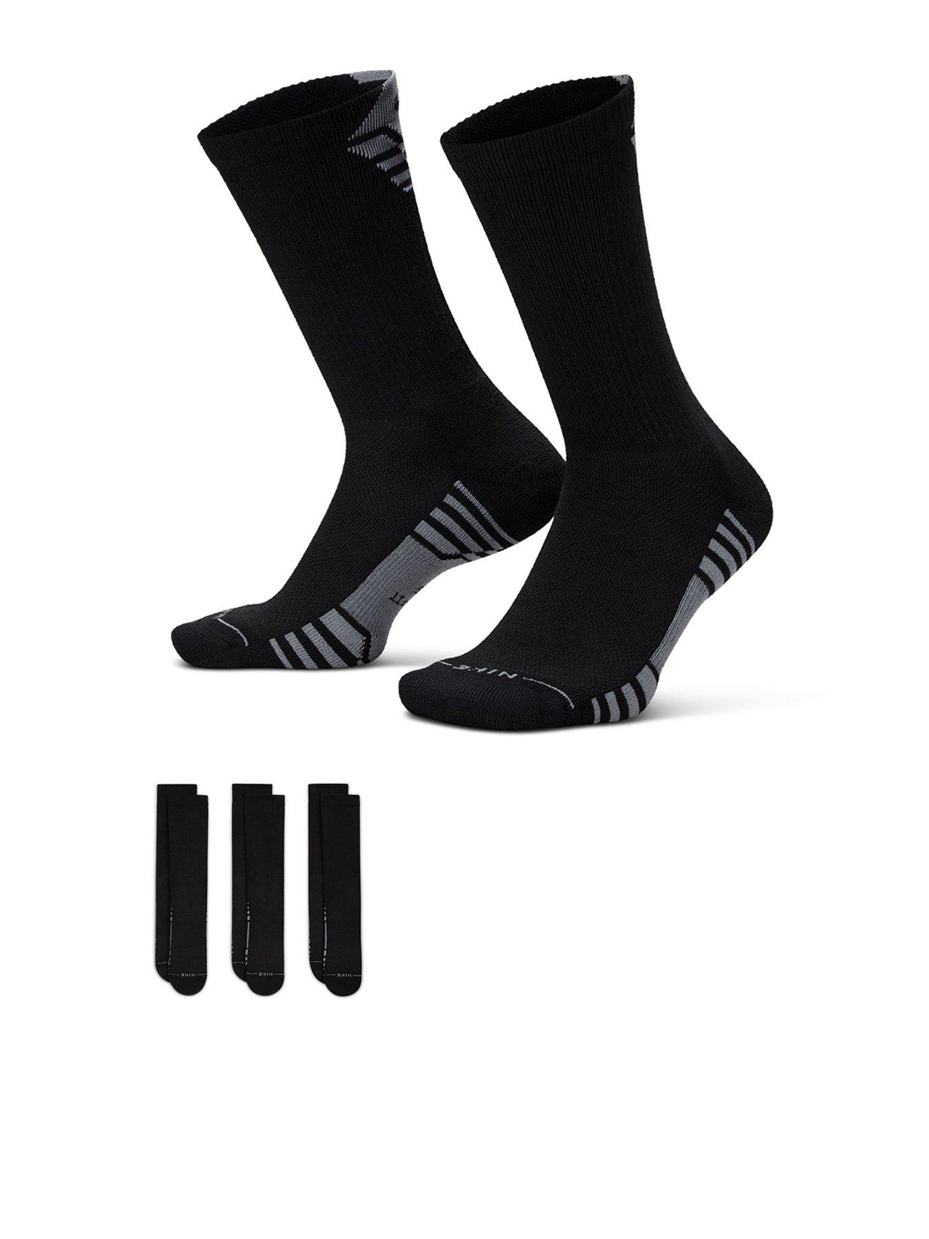 Nike Mens Training Everyday Elevated Crew Sport Socks (3 Pair) - Multi