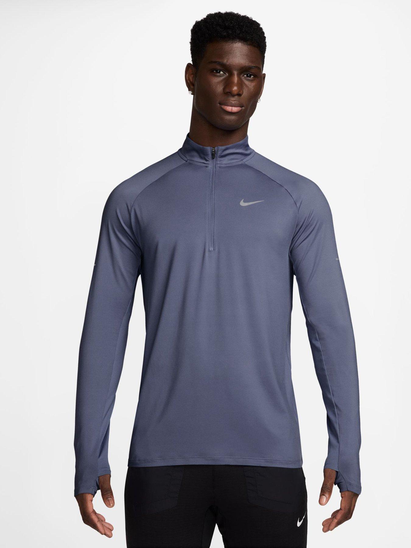Nike Mens Dri-Fit 1/4 Zip Running Top - Blue