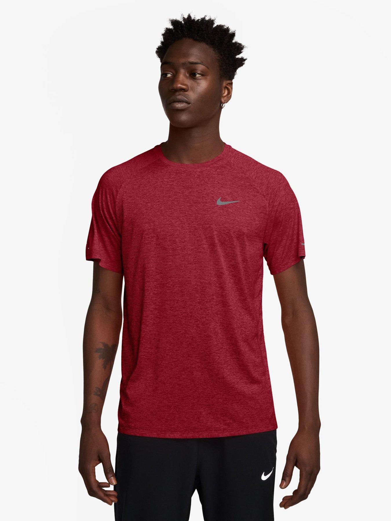 Nike Mens Running Stride Dri-fit Adv Short Sleeve T-shirt - Red