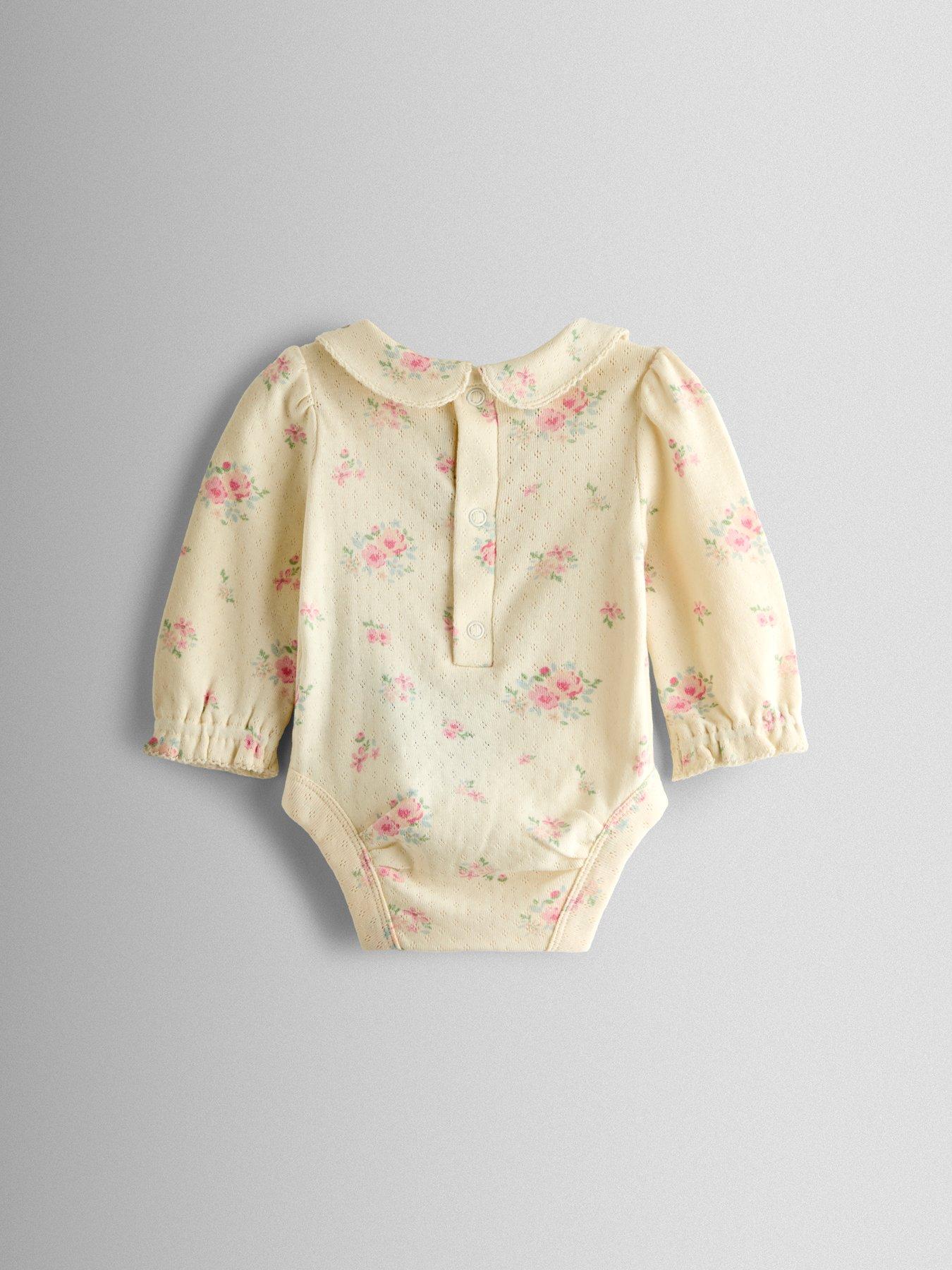 Image 7 of 7 of JoJo Maman Bebe Baby Girls Rose Bubble Romper &amp; Body Set - Pink