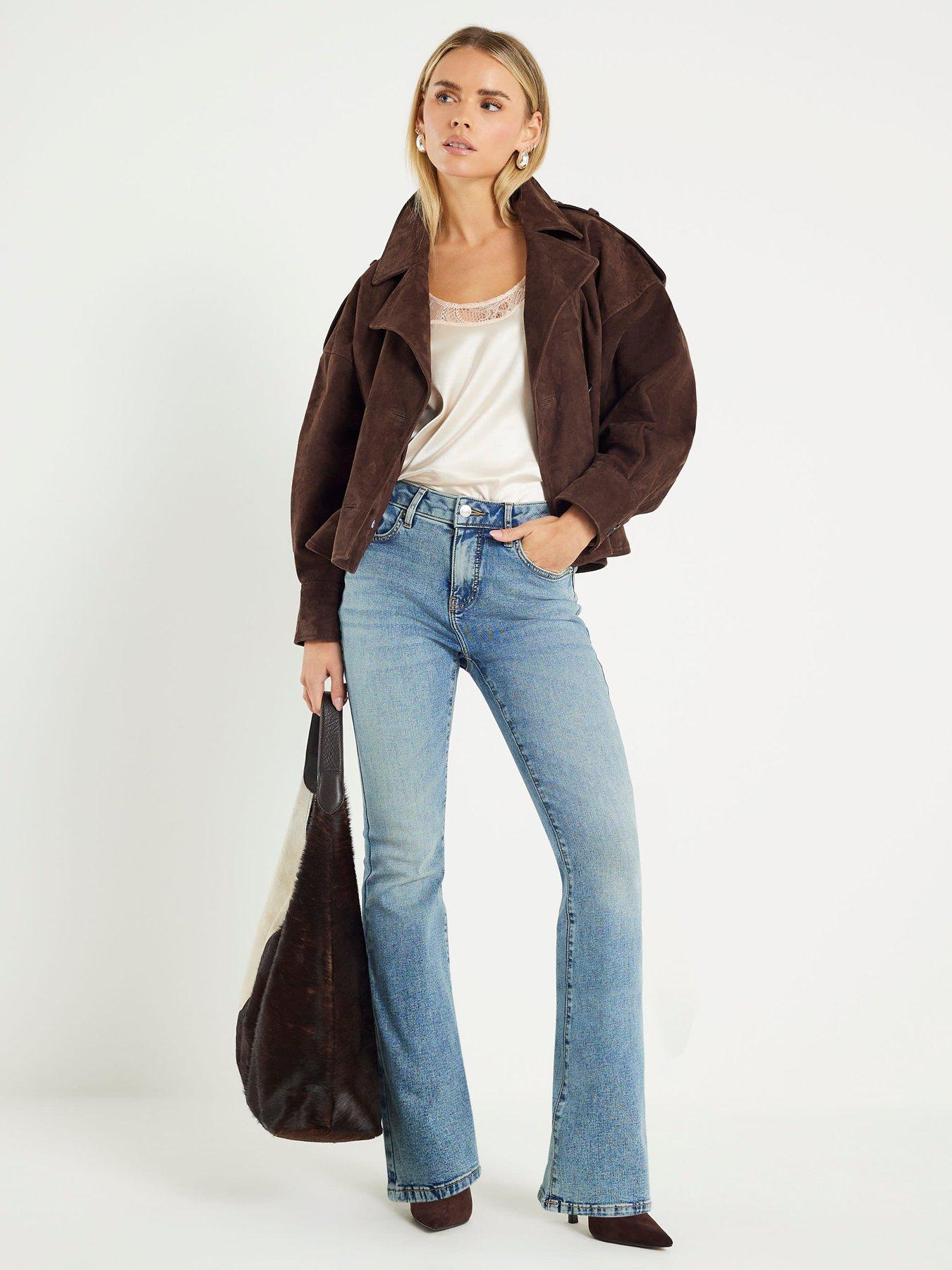 River Island Petite Mid Rise Bootcut Justin - Blue