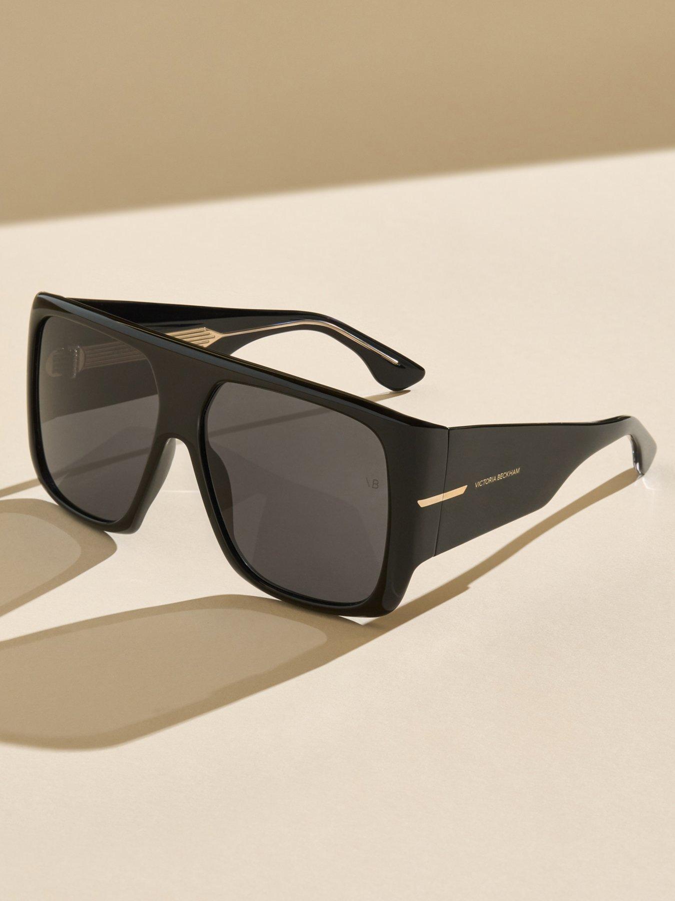 Image 2 of 5 of VICTORIA BECKHAM Oversized Bold Sunglasses With Thick Frames- Black