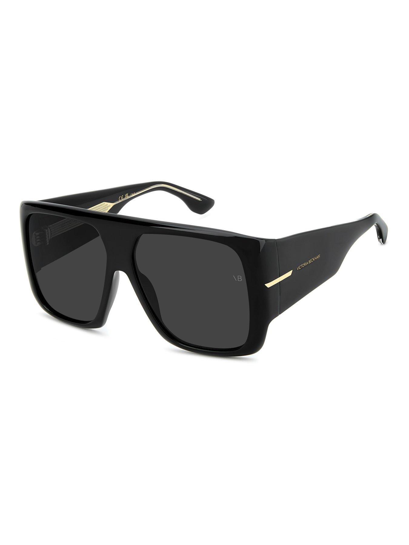 Image 4 of 5 of VICTORIA BECKHAM Oversized Bold Sunglasses With Thick Frames- Black
