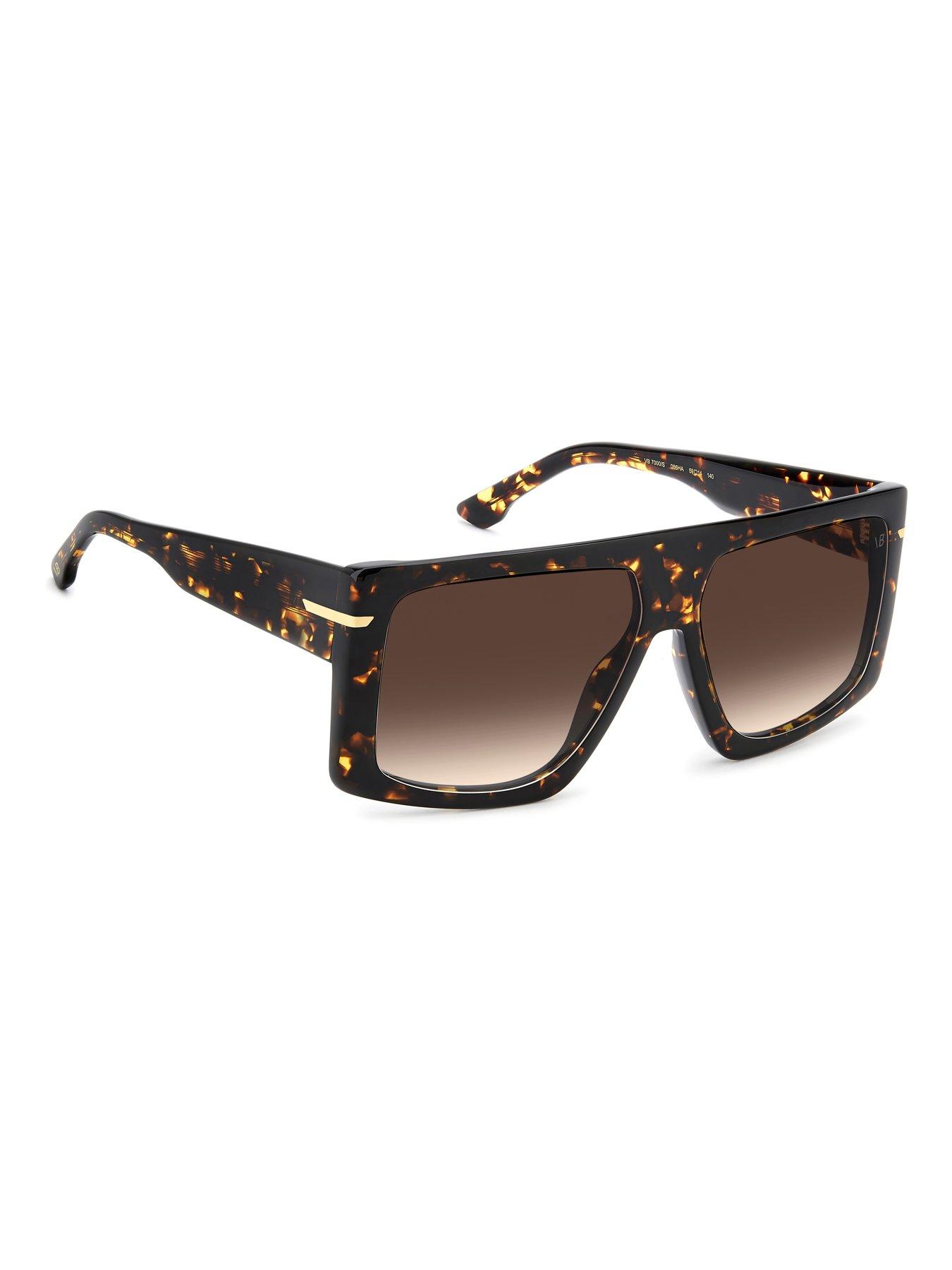  image of victoria-beckham-7000s-square-shape-sunglasses-brown
