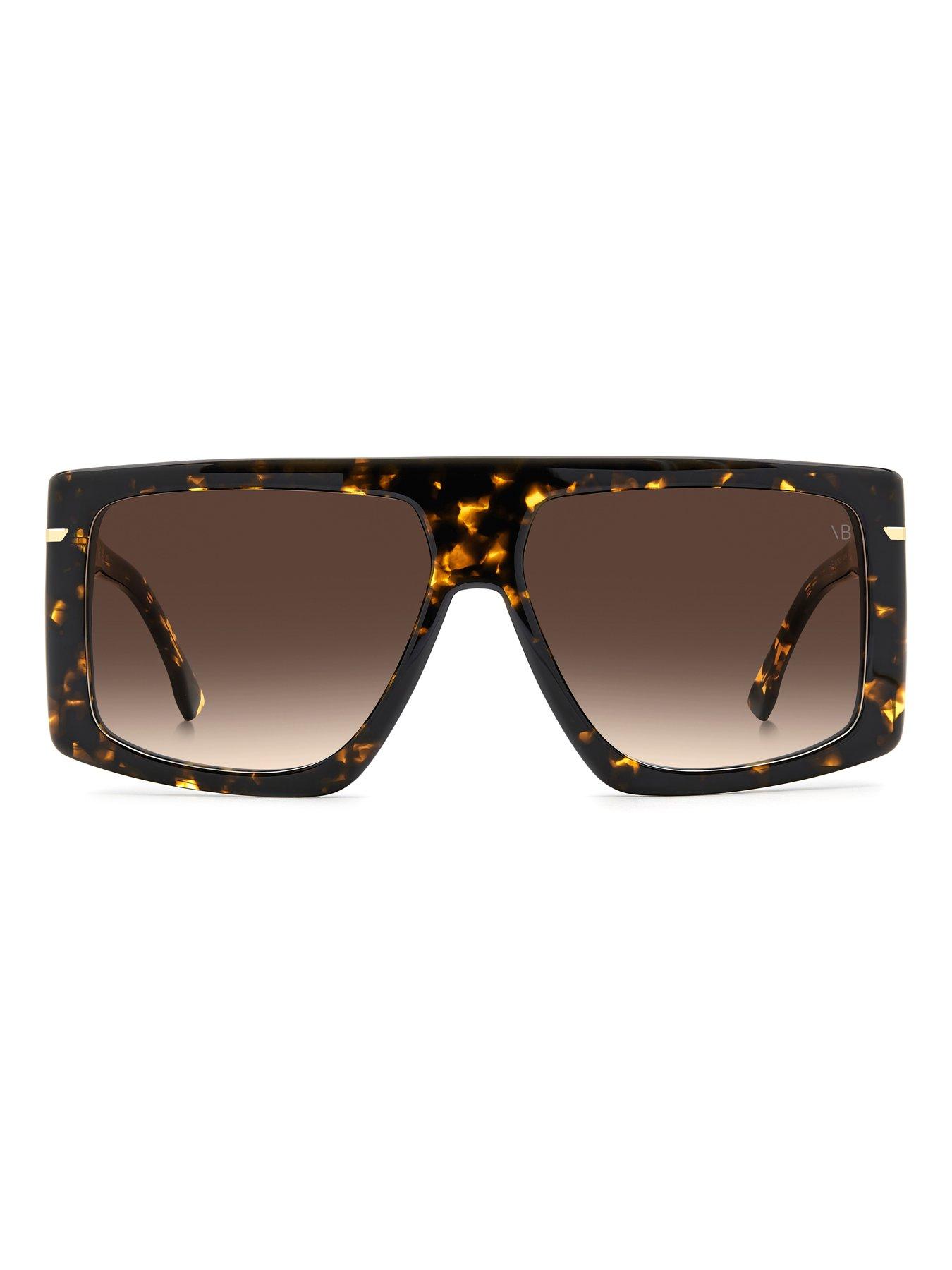  image of victoria-beckham-7000s-square-shape-sunglasses-brown