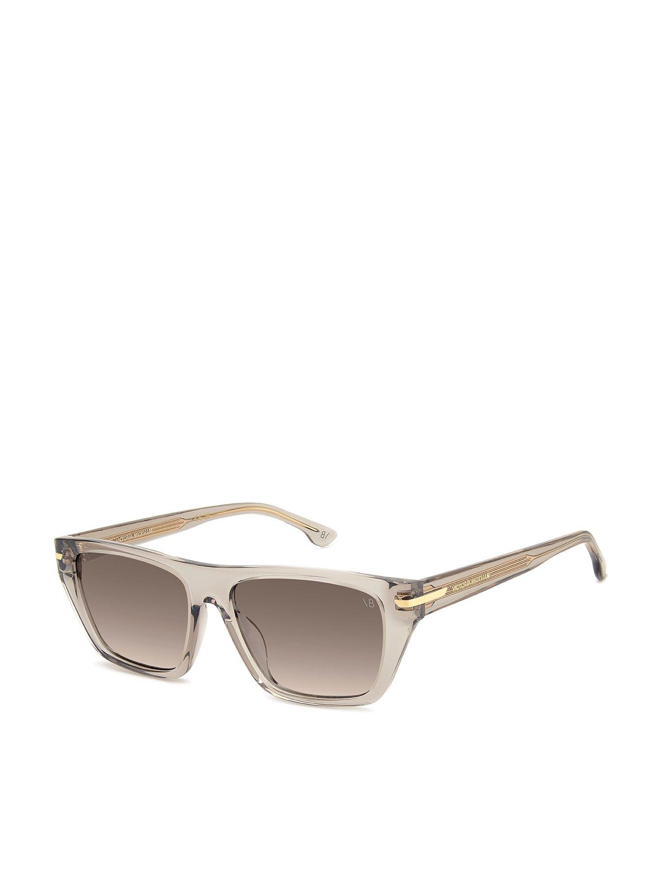 VICTORIA BECKHAM 1005/S Transparent Wayfarer Sunglasses - Beige