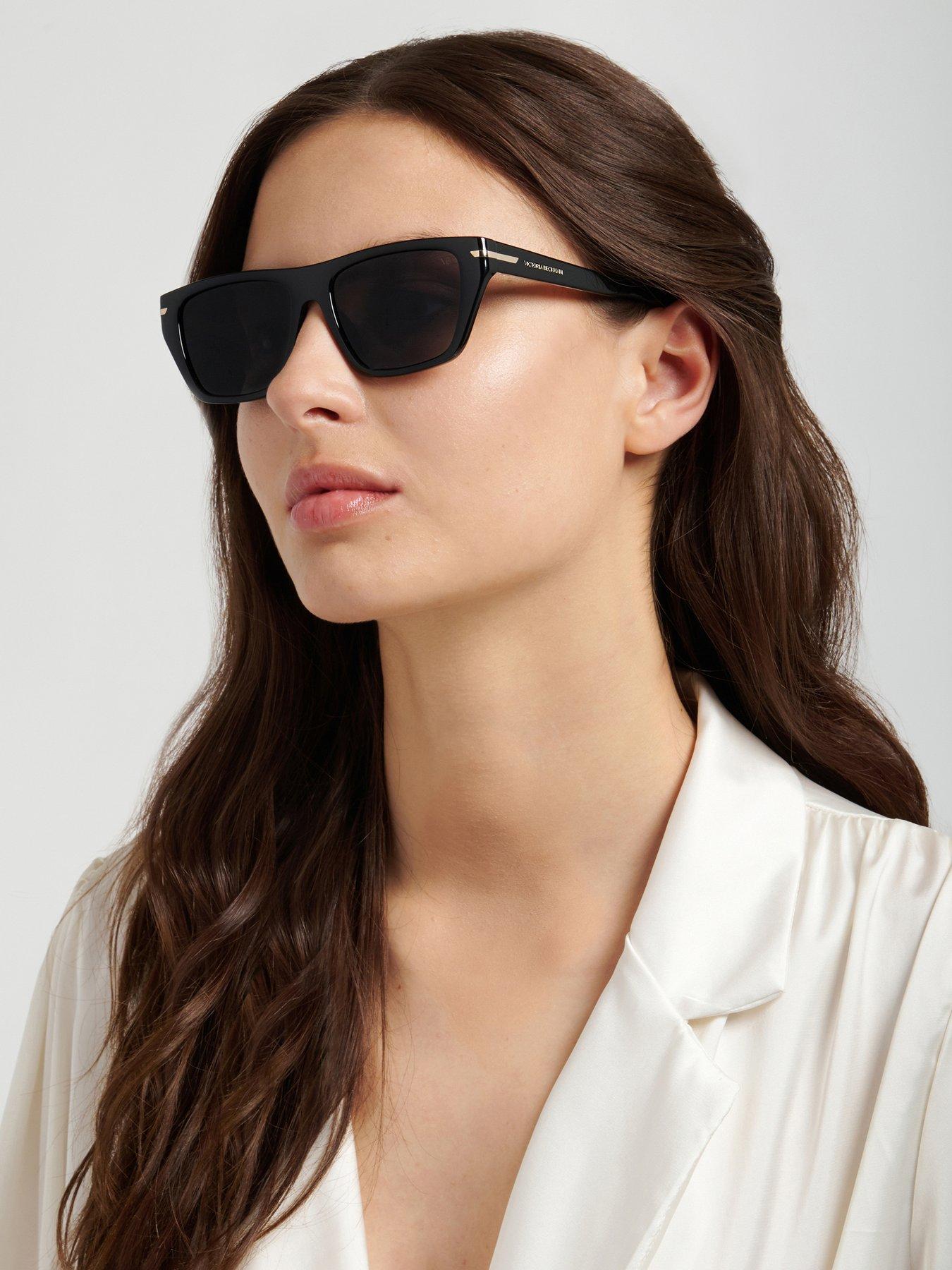 Image 2 of 6 of VICTORIA BECKHAM Square Sunglasses- All Black