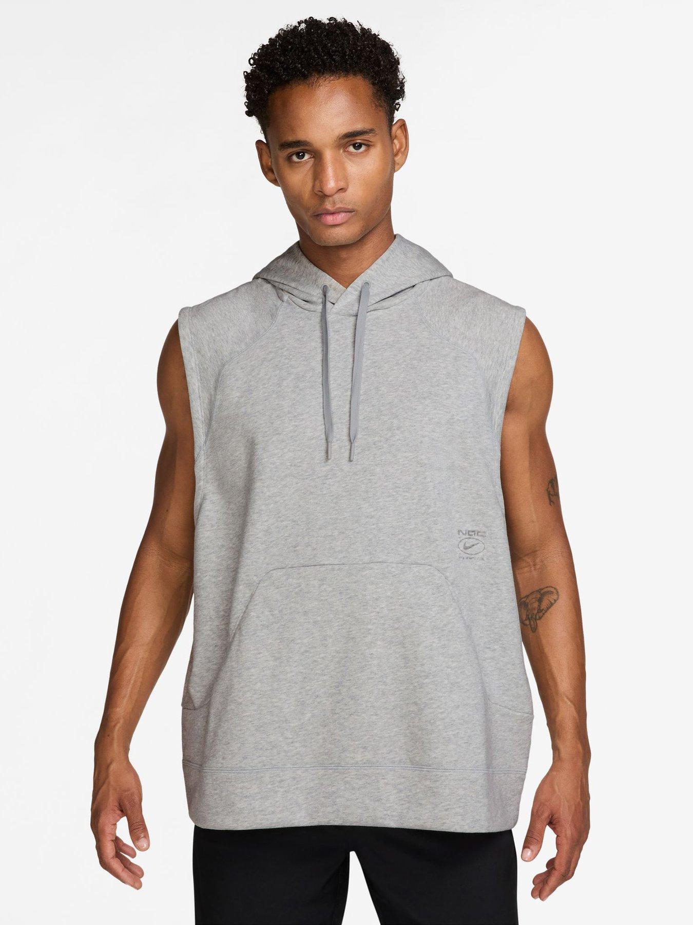 Nike Mens Dri-FIT Nacs Training Sleeveless Hoodie - Grey