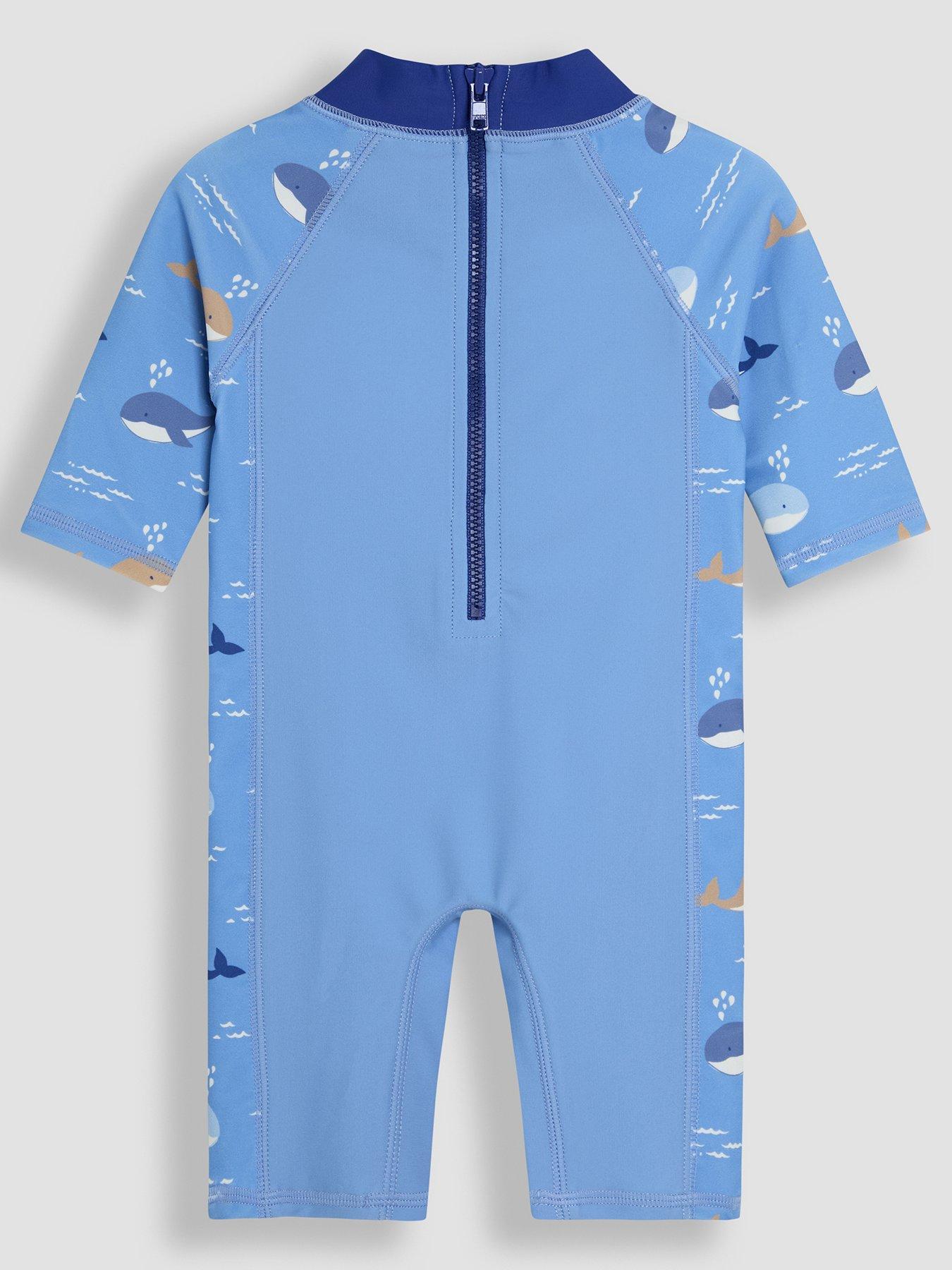 Image 2 of 3 of JoJo Maman Bebe Baby Boys Whale Sun Protection Suit - Blue