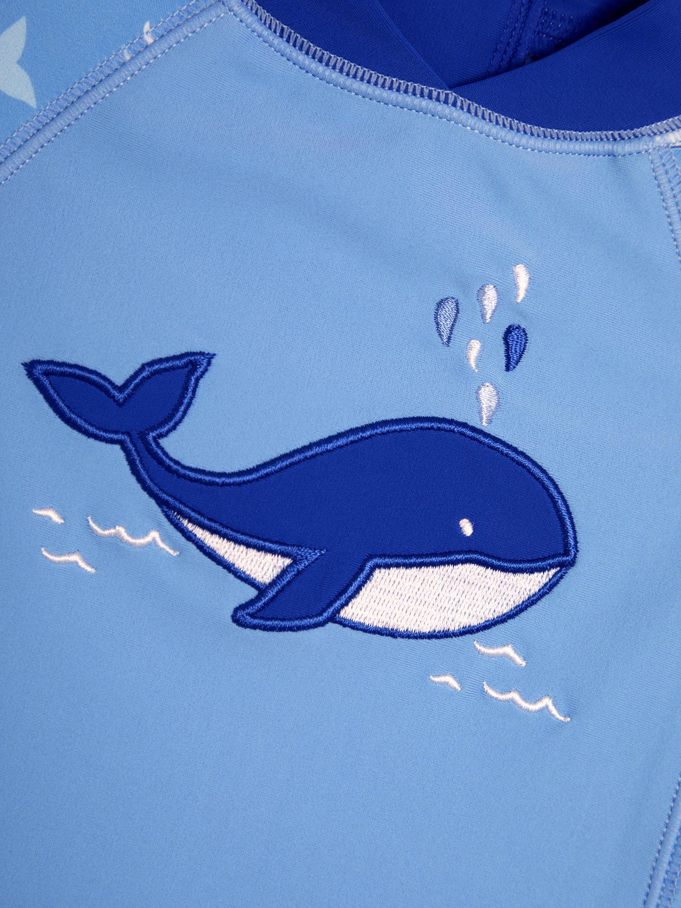 Image 3 of 3 of JoJo Maman Bebe Baby Boys Whale Sun Protection Suit - Blue