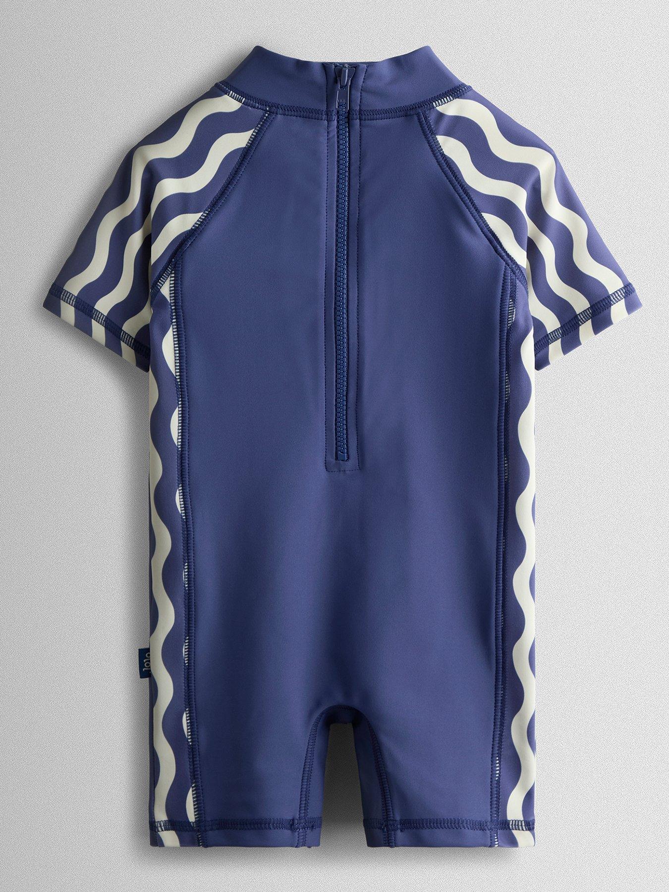 Image 2 of 4 of JoJo Maman Bebe Baby Boys Crab All In One Sun Protection Suit - Navy