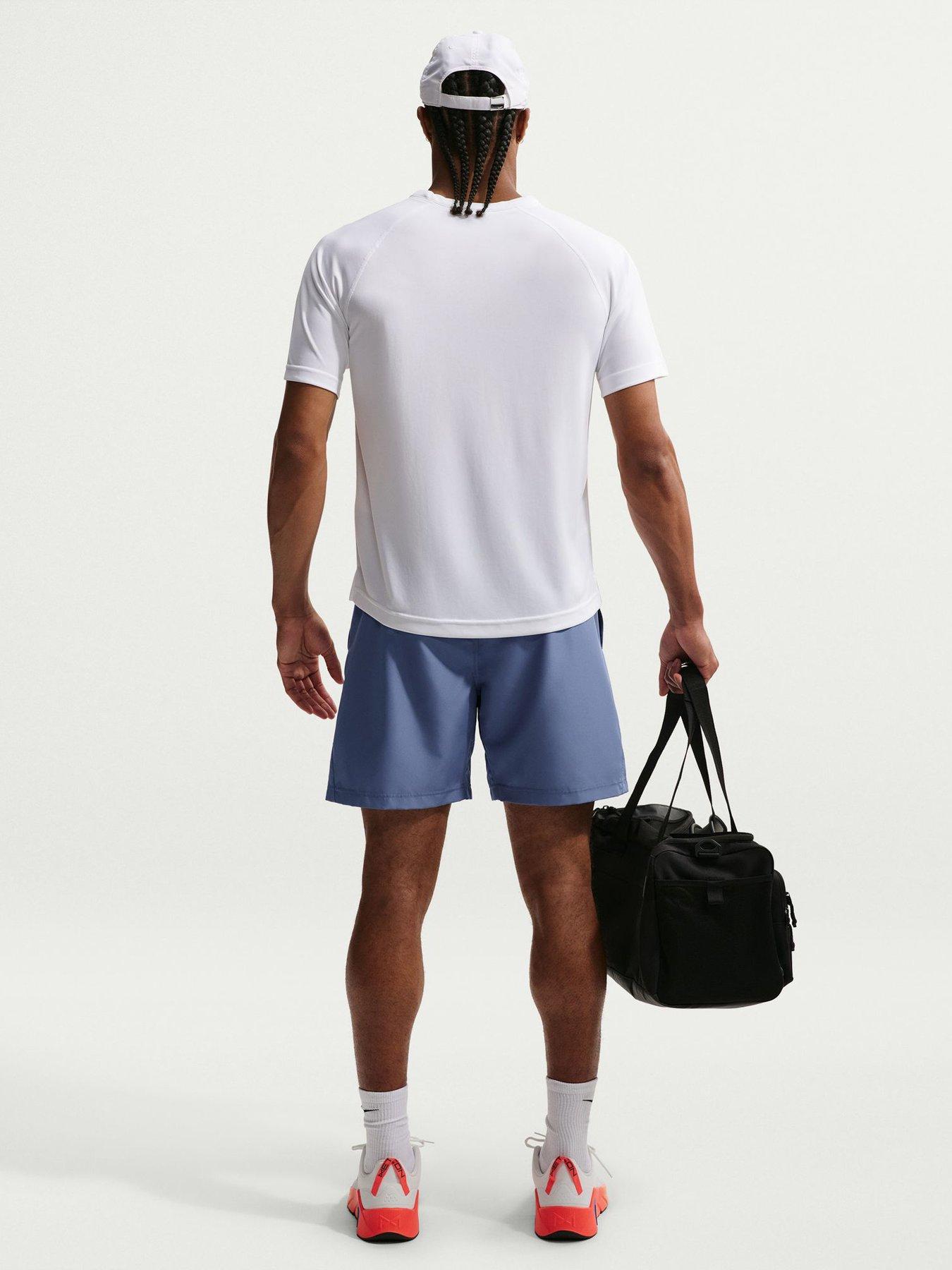 Image 4 of 5 of Nike Mens Form Training Dri-Fit 7 Inch Unlined Versatile Shorts - Blue