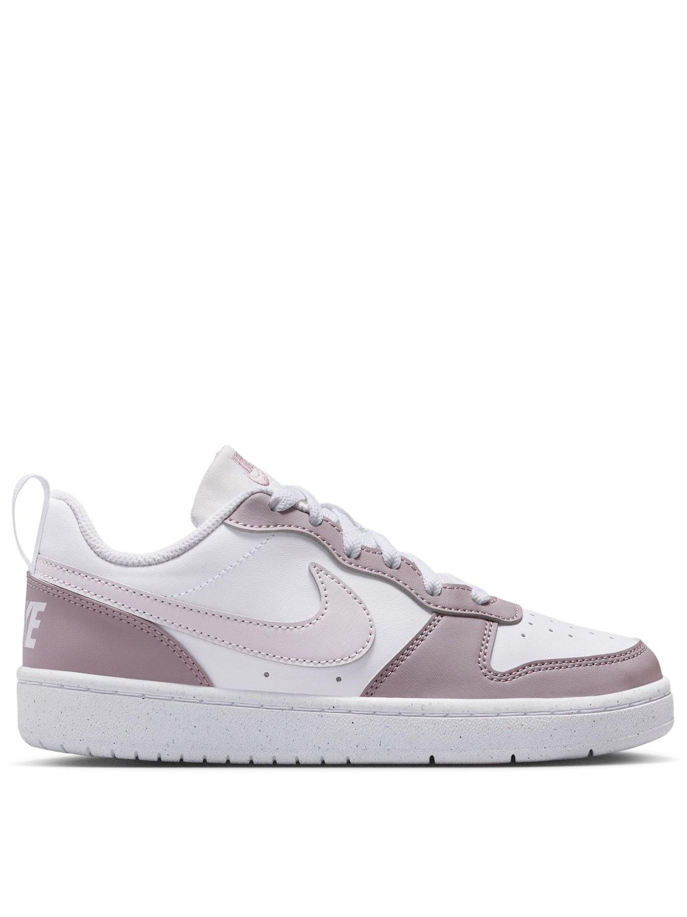 Image 1 of 7 of Nike Big Kids Court Borough Low Recraft Trainers - White