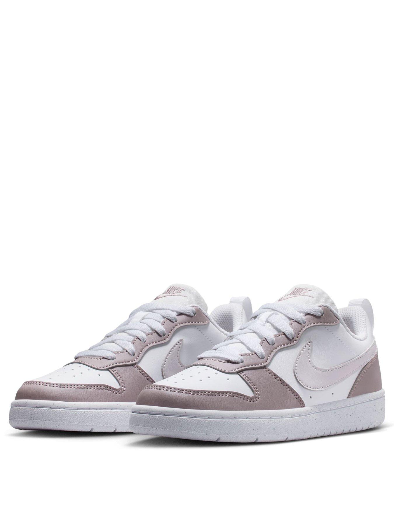 Image 2 of 7 of Nike Big Kids Court Borough Low Recraft Trainers - White