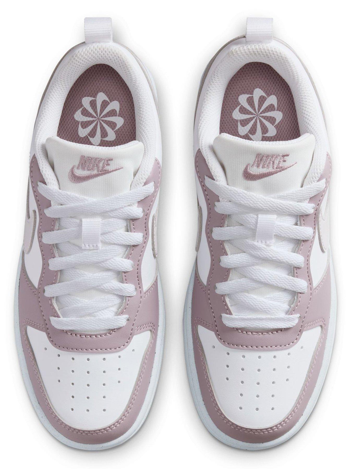 Image 4 of 7 of Nike Big Kids Court Borough Low Recraft Trainers - White