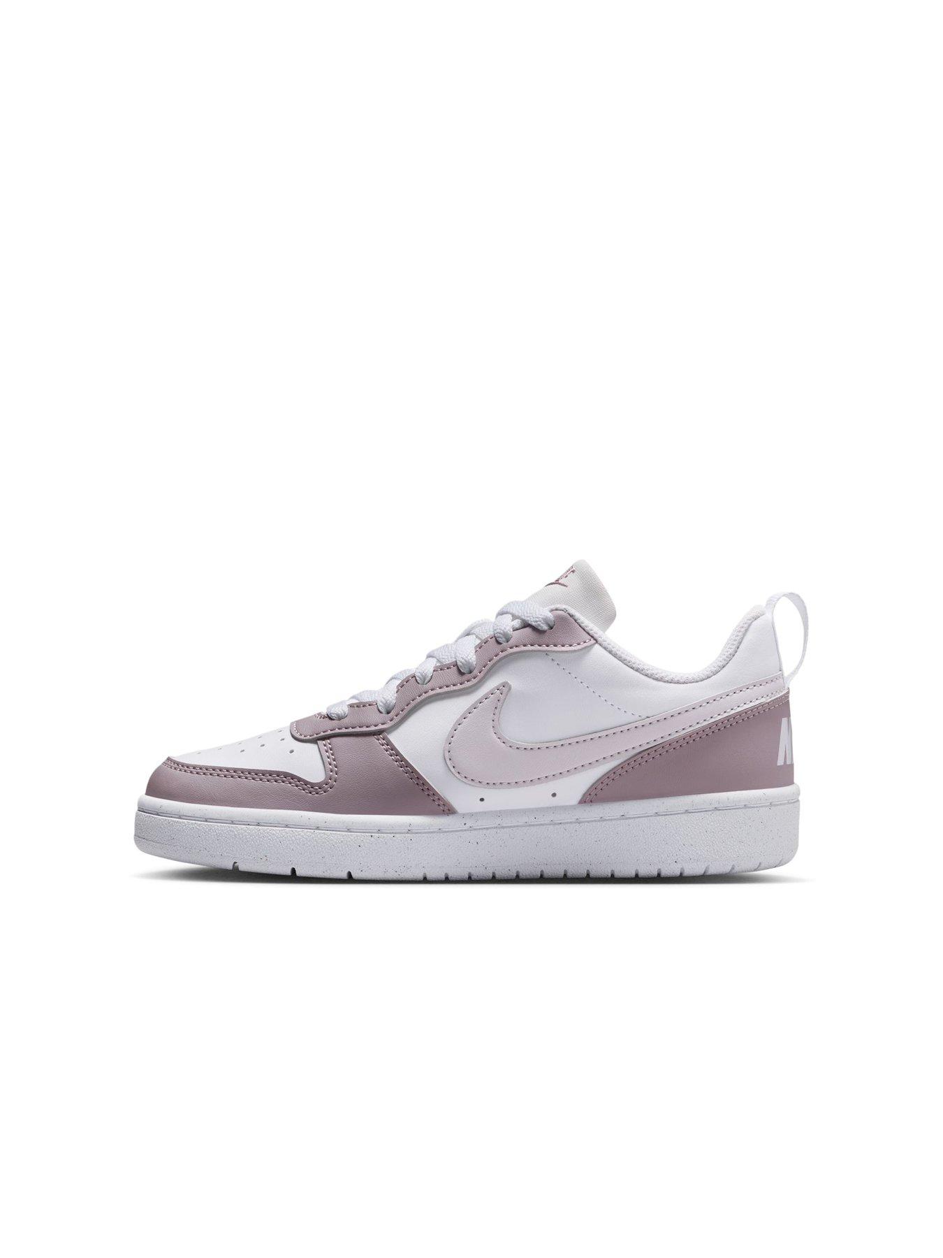 Image 6 of 7 of Nike Big Kids Court Borough Low Recraft Trainers - White