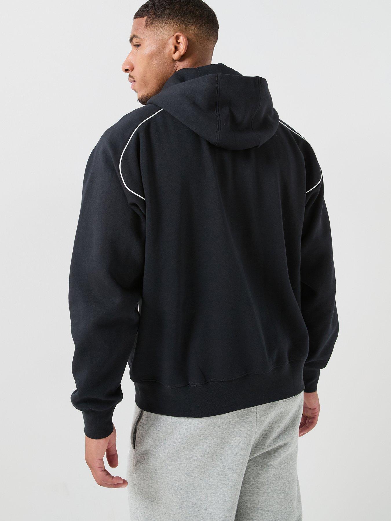Image 2 of 7 of Nike Mens Sportswear Air Piped Full Zip Hoodie - Black