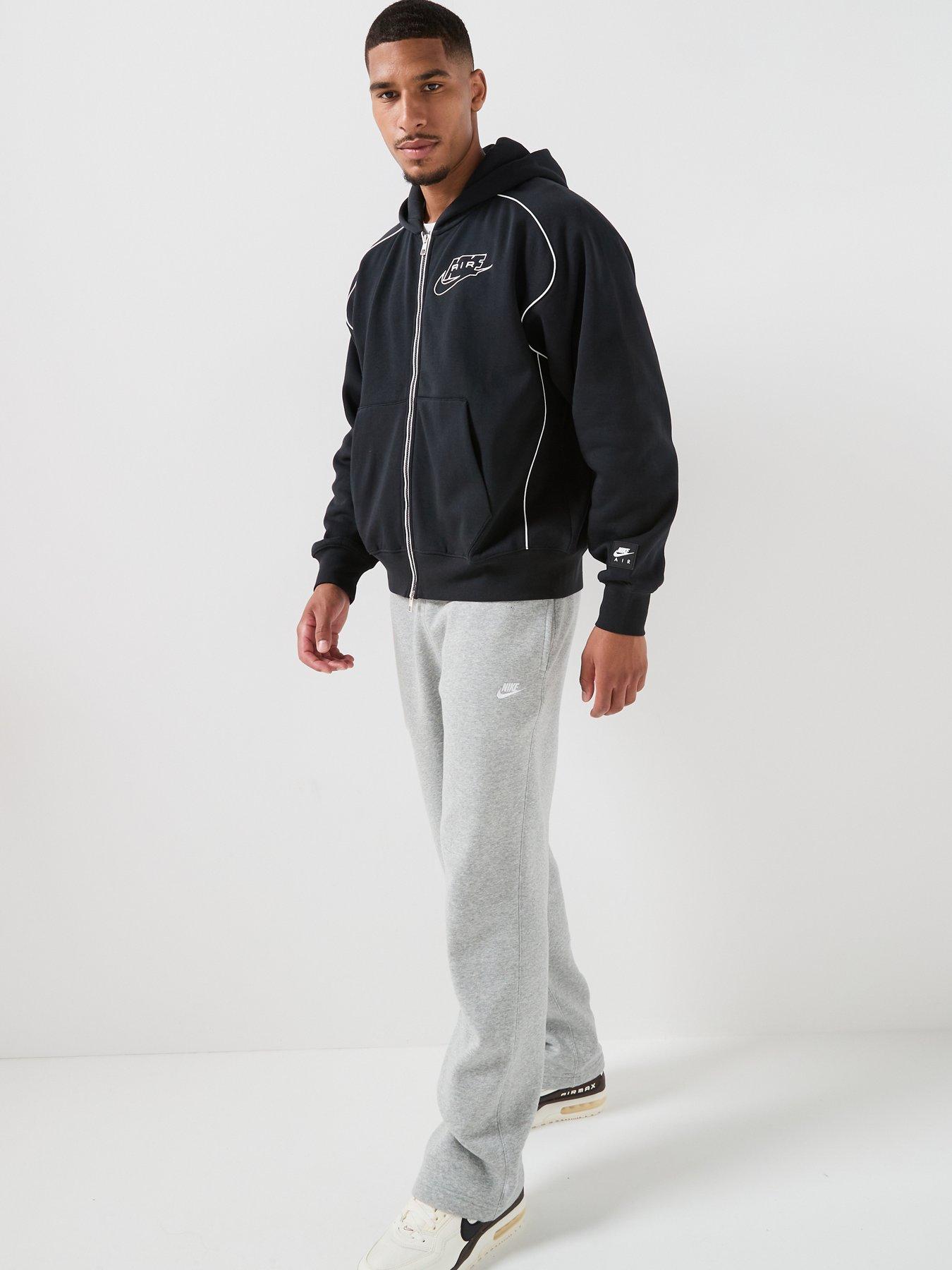 Image 3 of 7 of Nike Mens Sportswear Air Piped Full Zip Hoodie - Black
