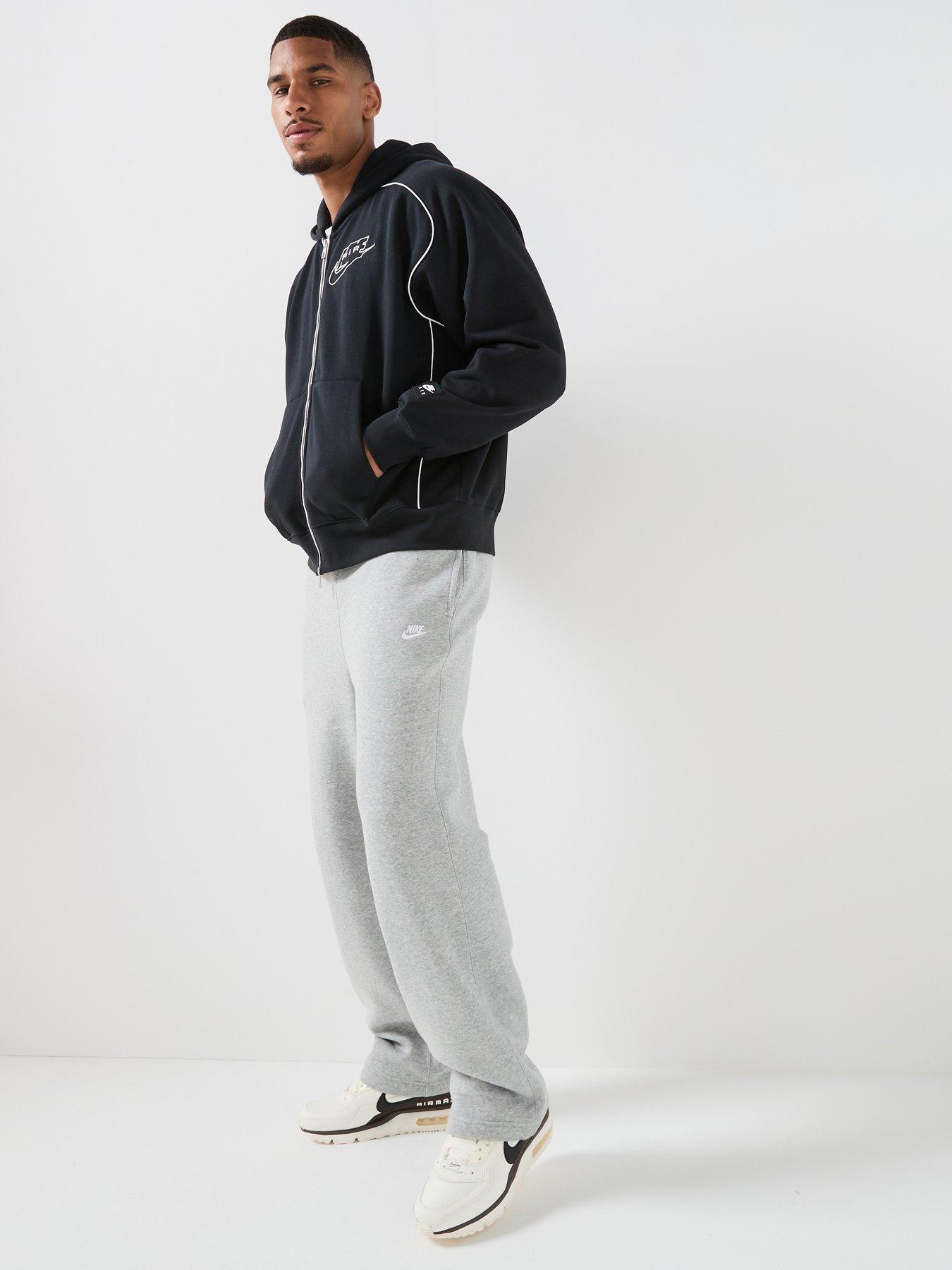 Image 5 of 7 of Nike Mens Sportswear Air Piped Full Zip Hoodie - Black