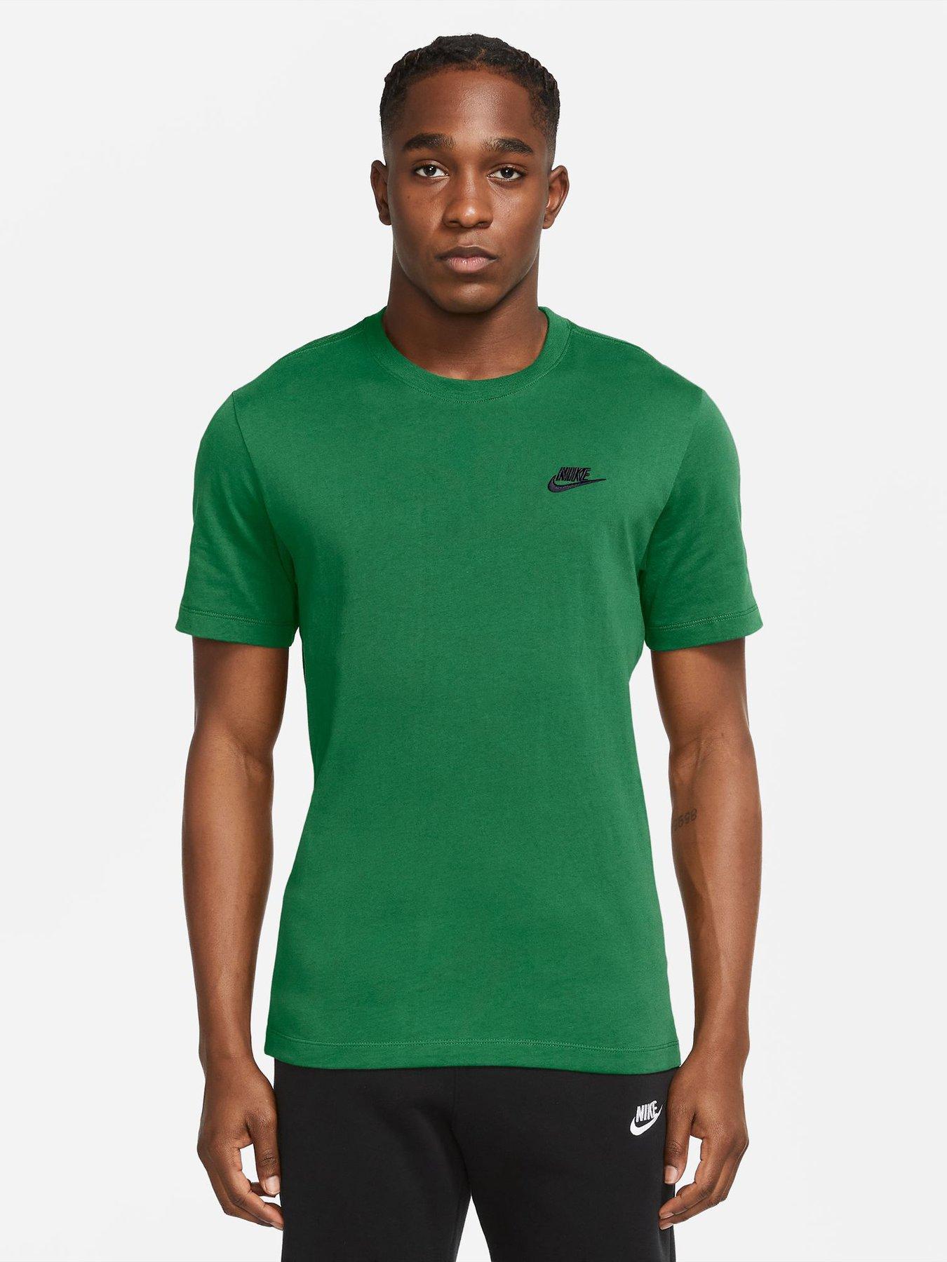 Nike Mens Sportswear Club Left Chest Logo T-Shirt - Green
