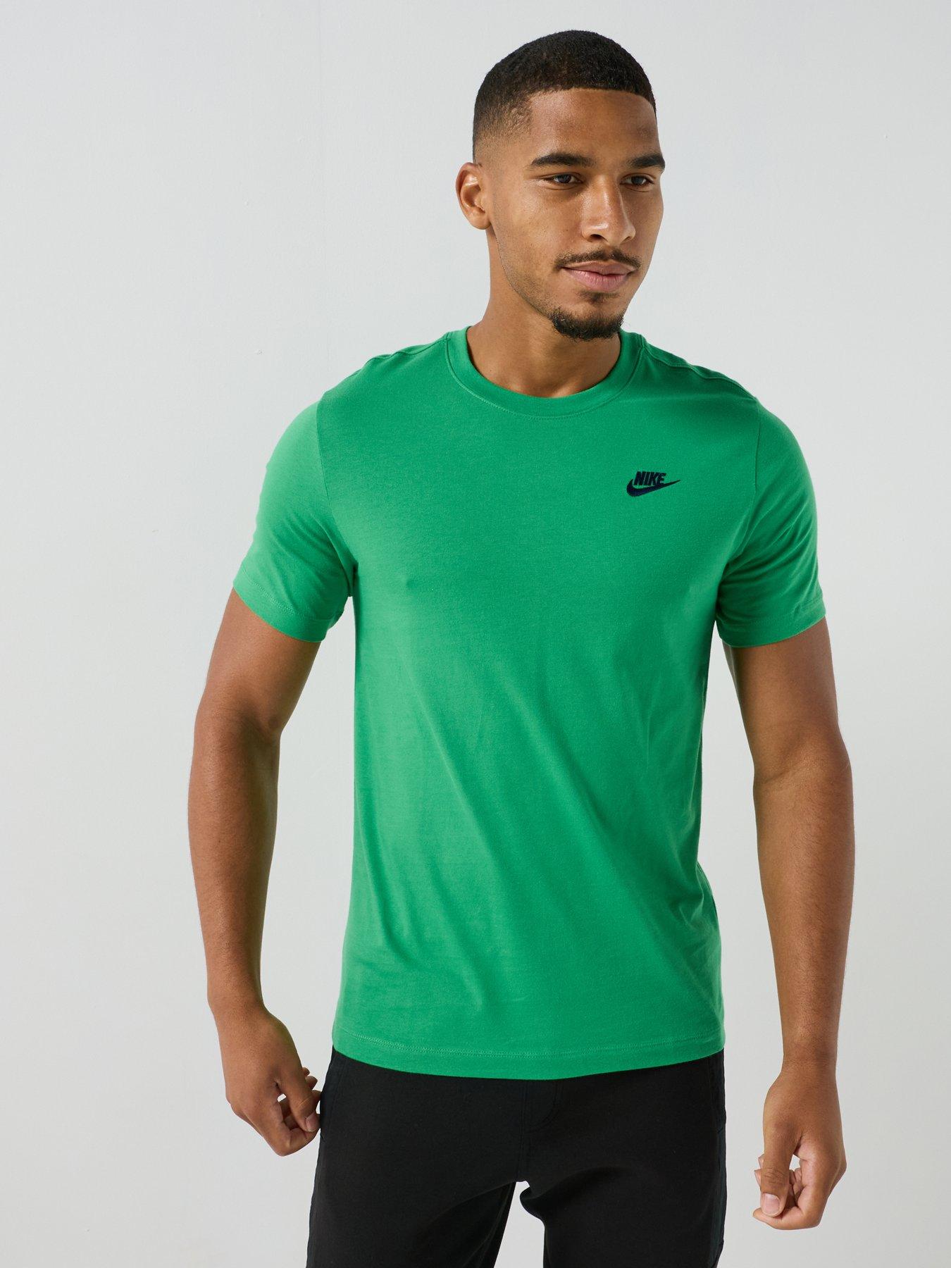 Image 1 of 4 of Nike Mens Sportswear Club Left Chest Logo T-Shirt - Green