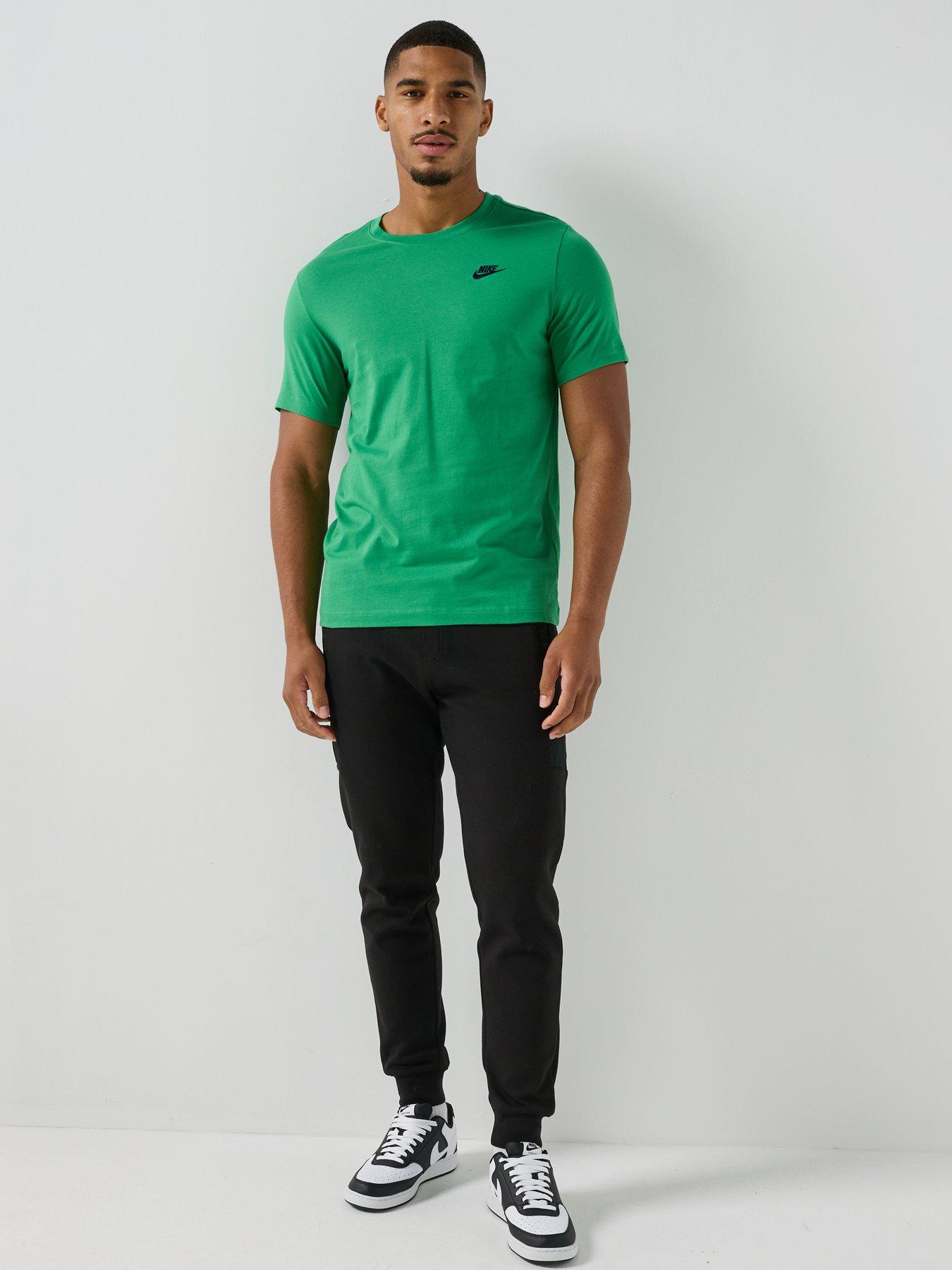 Image 3 of 4 of Nike Mens Sportswear Club Left Chest Logo T-Shirt - Green