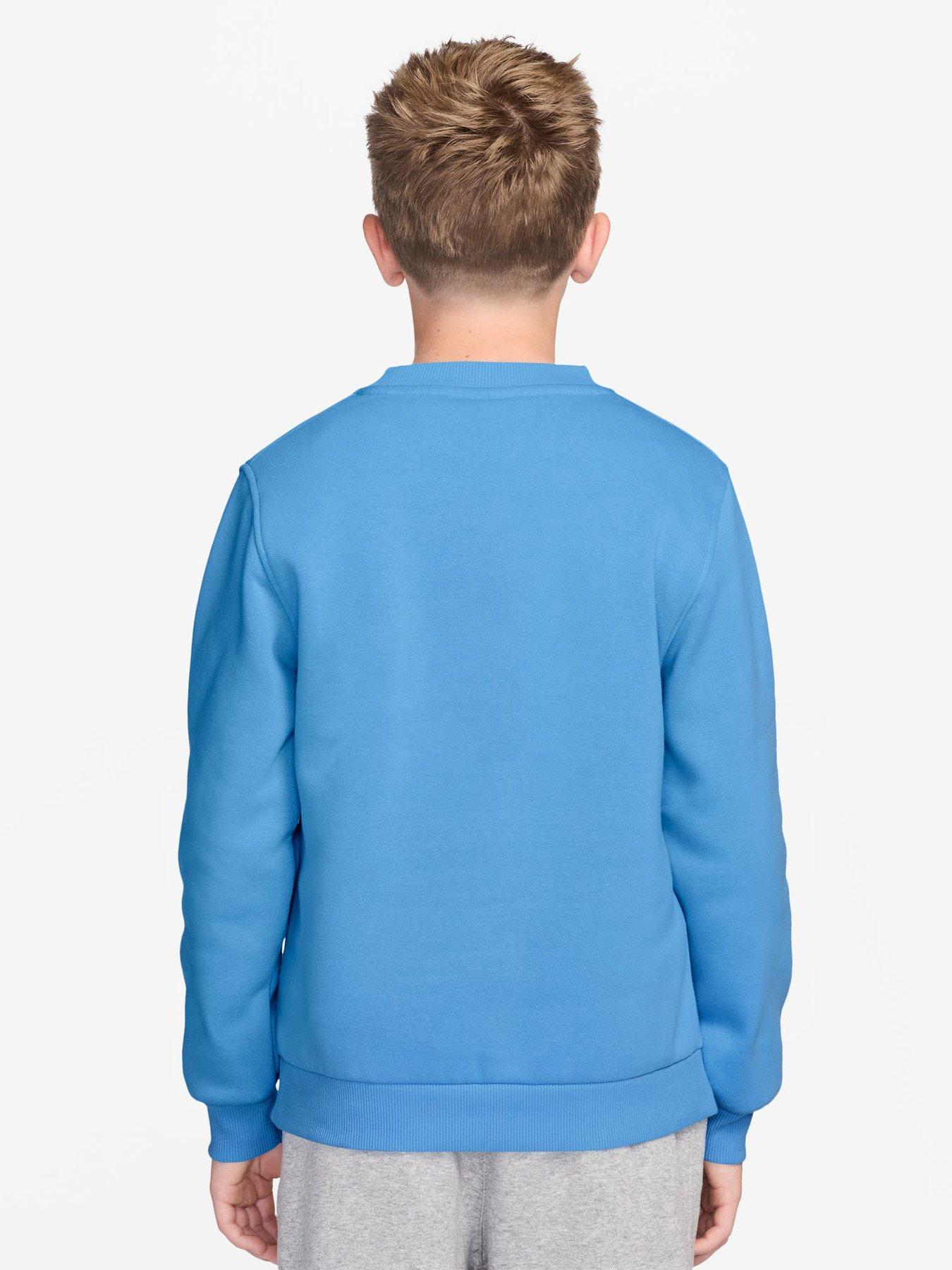 Image 2 of 3 of Nike Big Kids' Club Fleece Crew Neck Sweatshirt - Light Blue