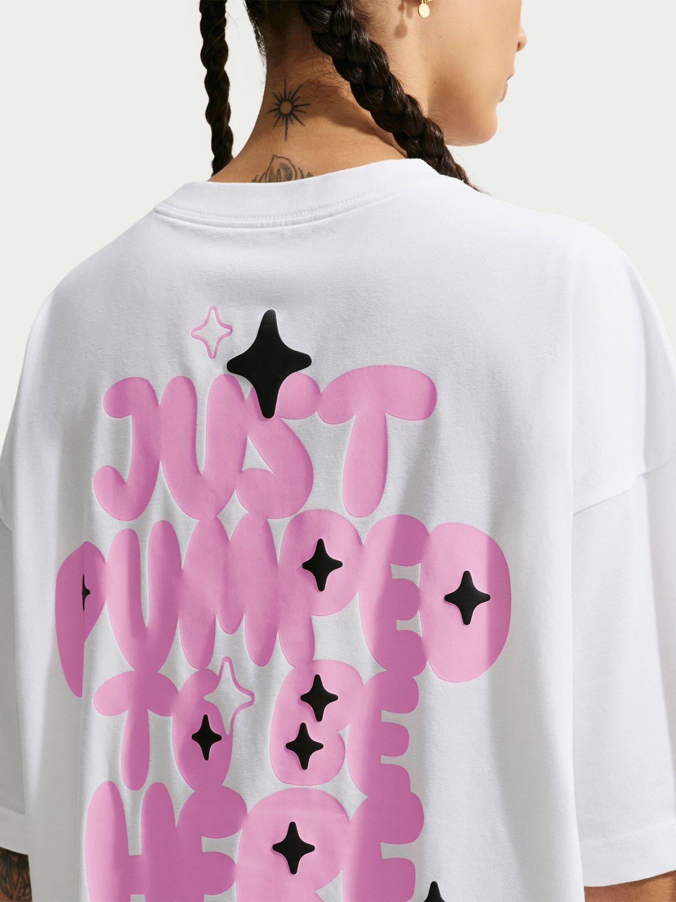 Image 1 of 5 of Nike Womens Oversized Graphic Training T-Shirt - White