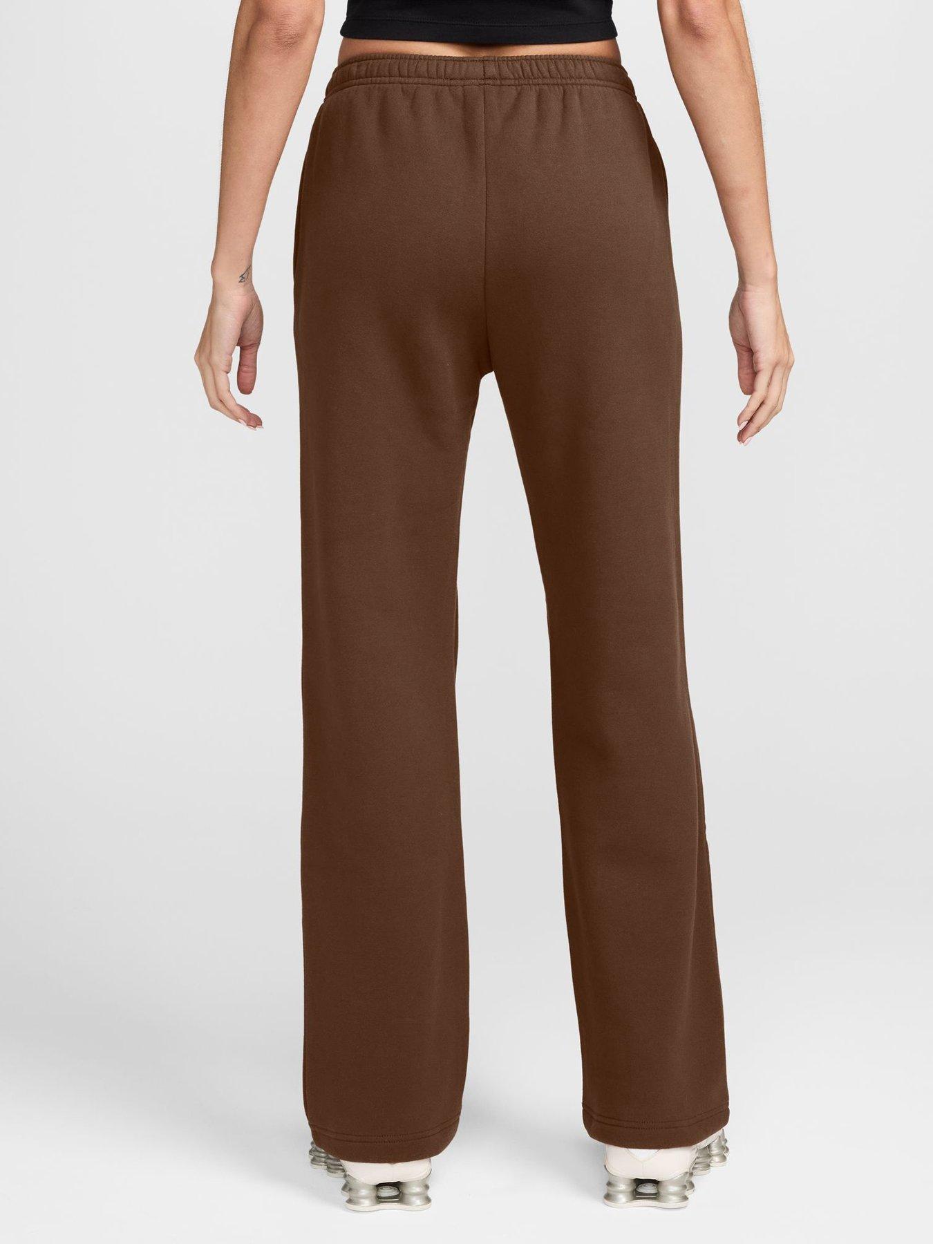 Image 2 of 3 of Nike Womens Studio Fleece Open Hem Joggers - Brown